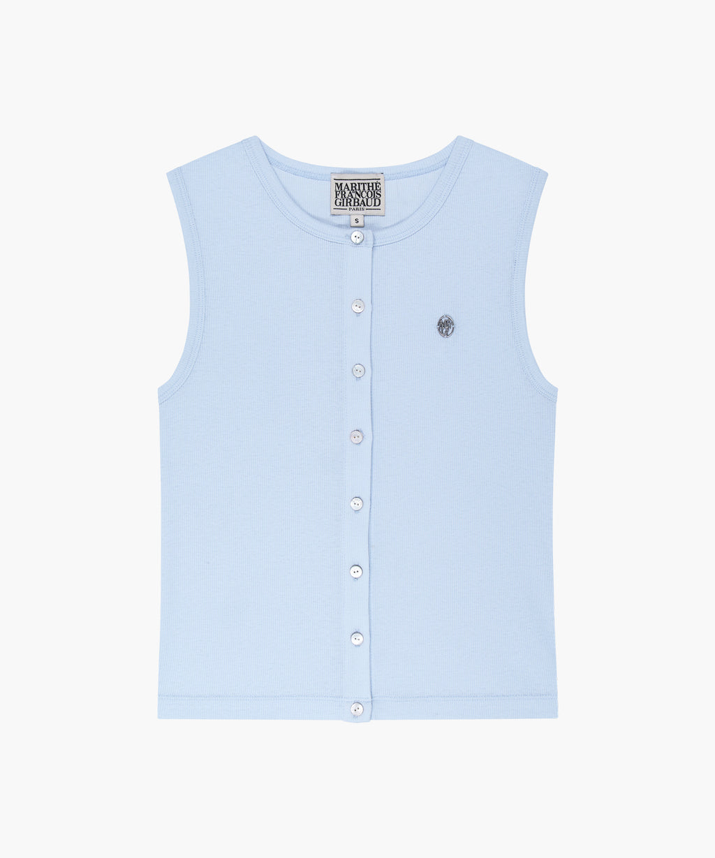 Marithe & Francois Girbaud - Button Up Sleeveless (Light Blue) product image 6 | TRAB K-Fashion Australia