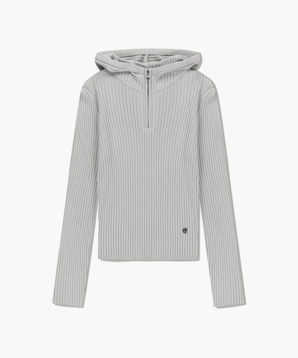 Marithe & Francois Girbaud - Balaclava Hoodie Slim Knit (Light Gray) product image 6 | TRAB K-Fashion Australia