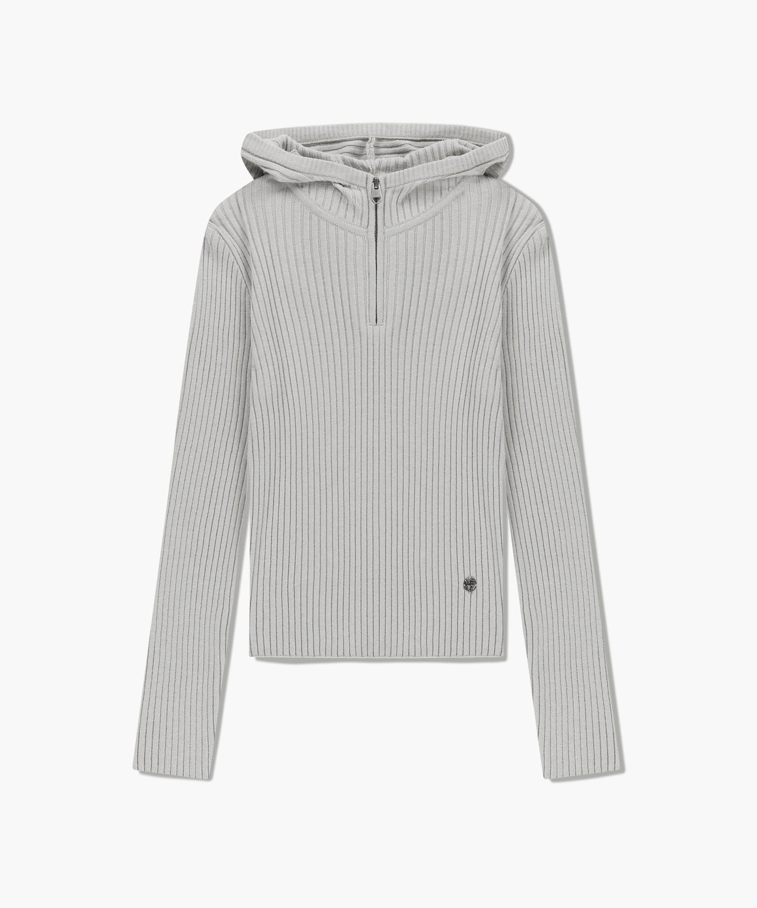 Marithe & Francois Girbaud - Balaclava Hoodie Slim Knit (Light Gray) product image 6 | TRAB K-Fashion Australia