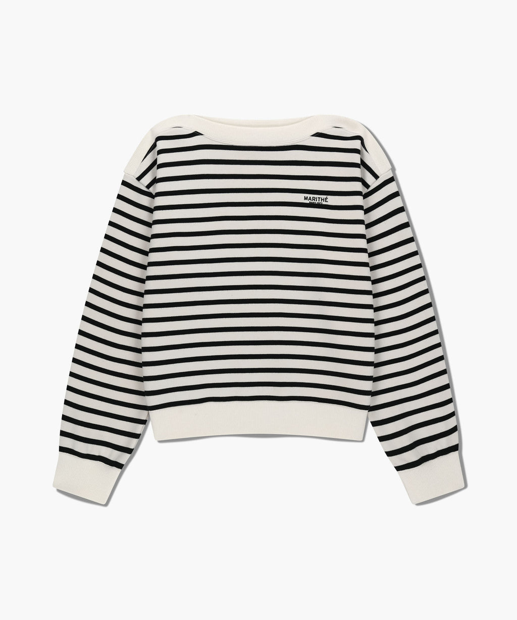 Marithe & Francois Girbaud - Boat Neck Oversized Sweatshirt (Ivory) product image 6 | TRAB K-Fashion Australia
