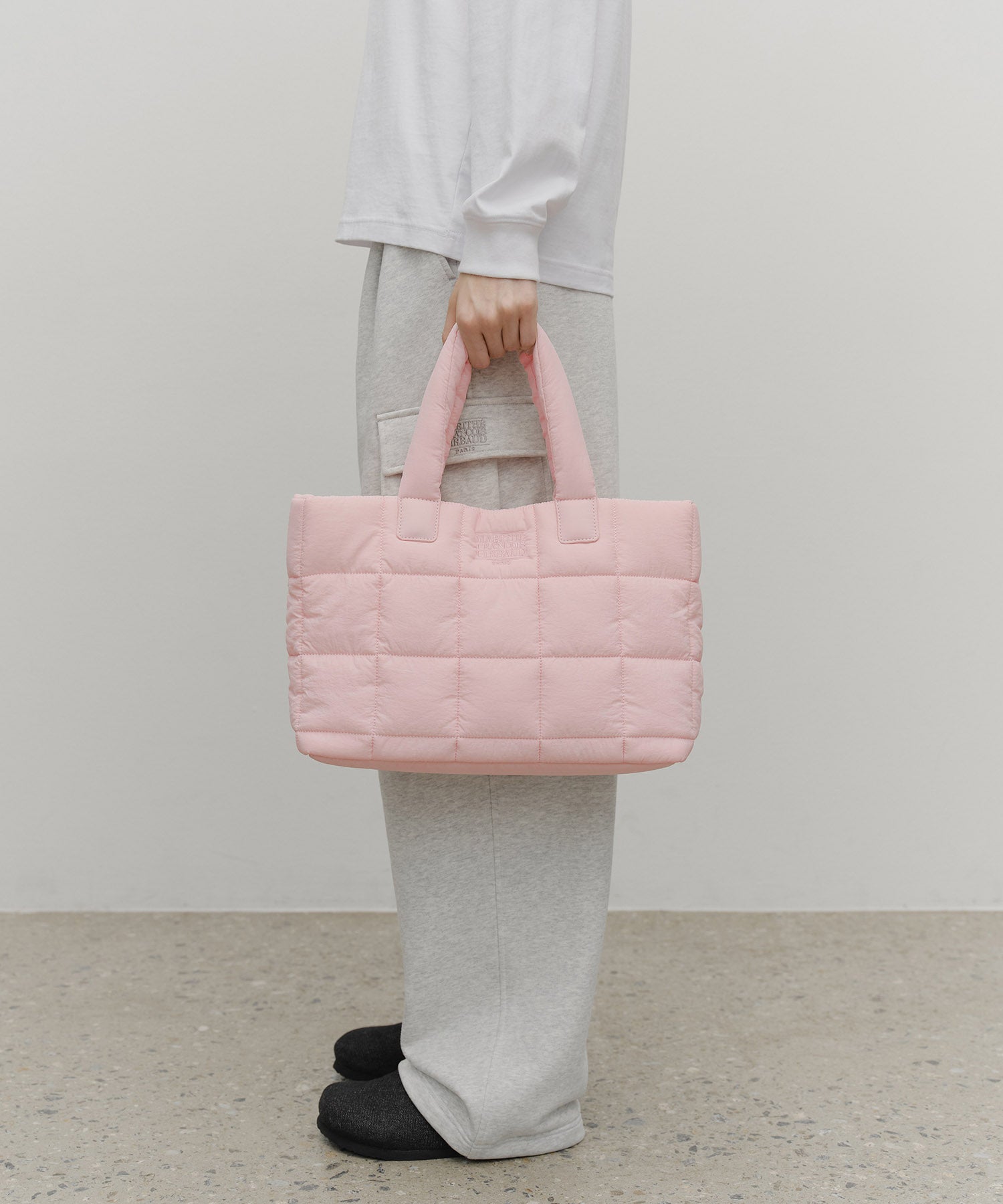 Marithe & Francois Girbaud - Classic Logo Padding Tote Bag (Baby Pink) product image 6 | TRAB K-Fashion Australia