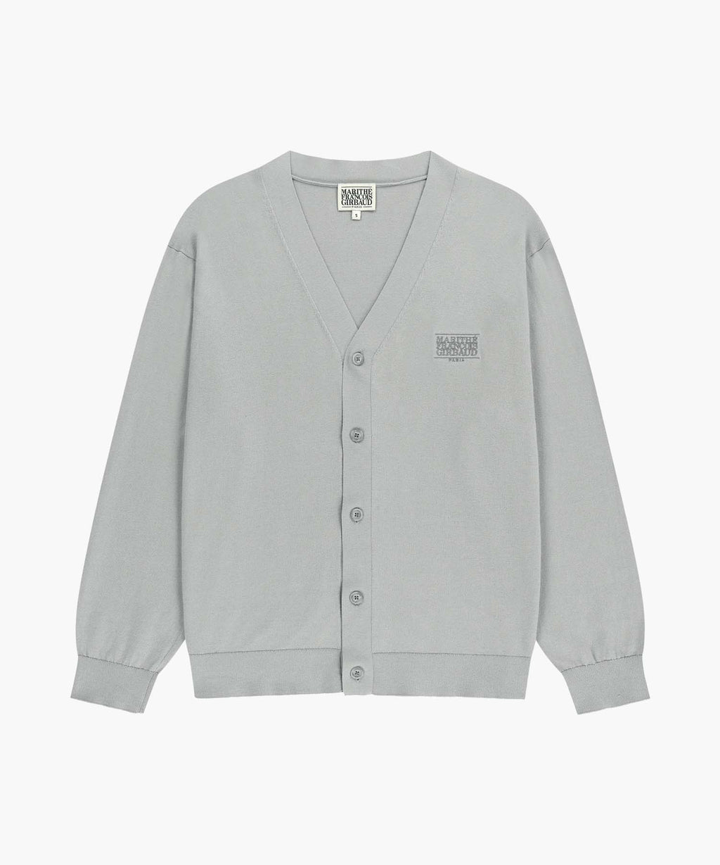 Marithe & Francois Girbaud - Small Classic Logo V-neck Knit Cardigan (Gray) product image 6 | TRAB K-Fashion Australia