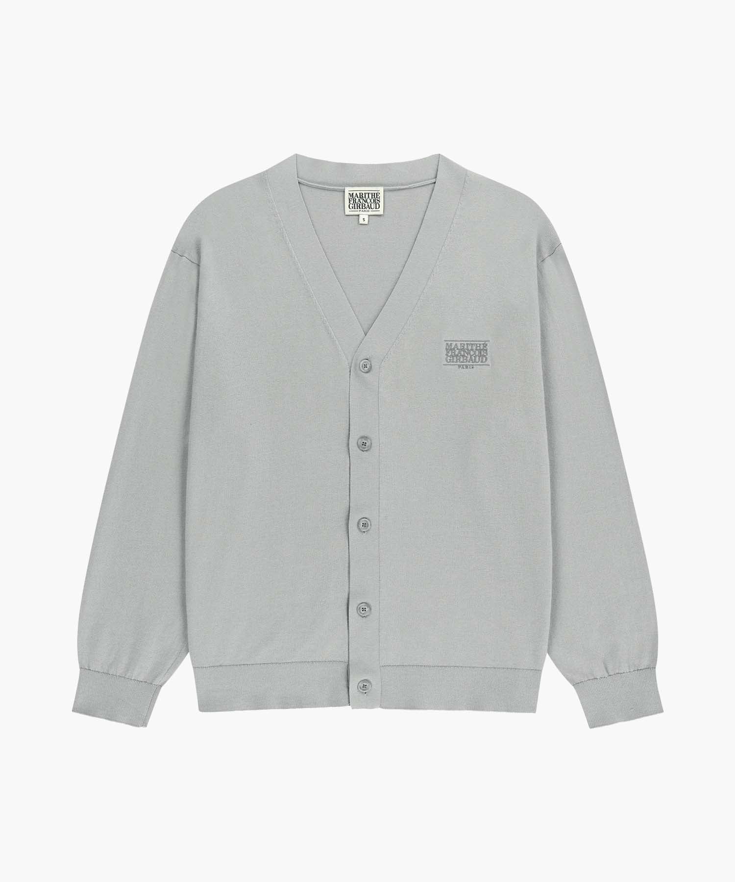 Marithe & Francois Girbaud - Small Classic Logo V-neck Knit Cardigan (Gray) product image 6 | TRAB K-Fashion Australia