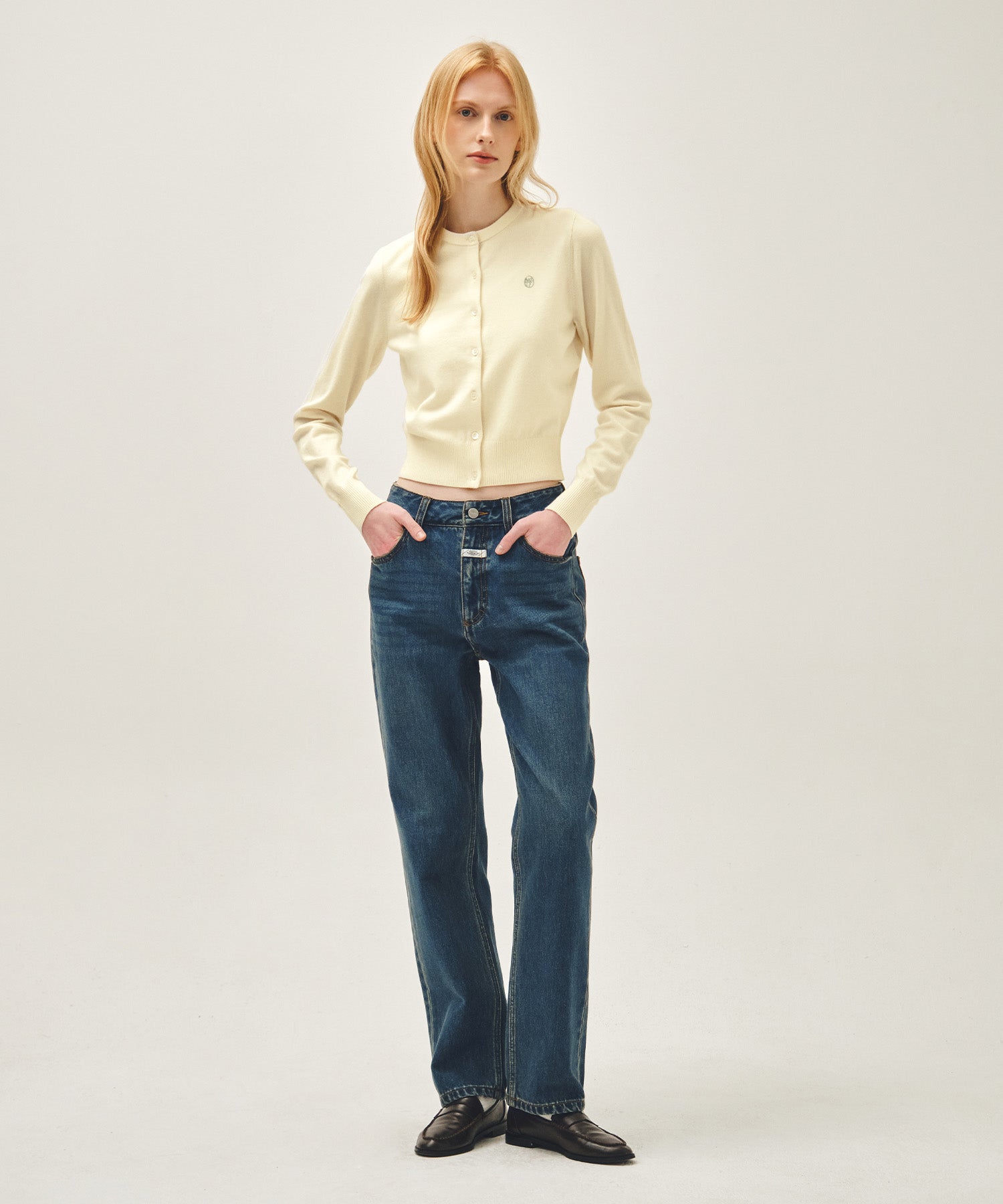 Marithe & Francois Girbaud - Basic Knit Cardigan Setup (Ivory) product image 6 | TRAB K-Fashion Australia