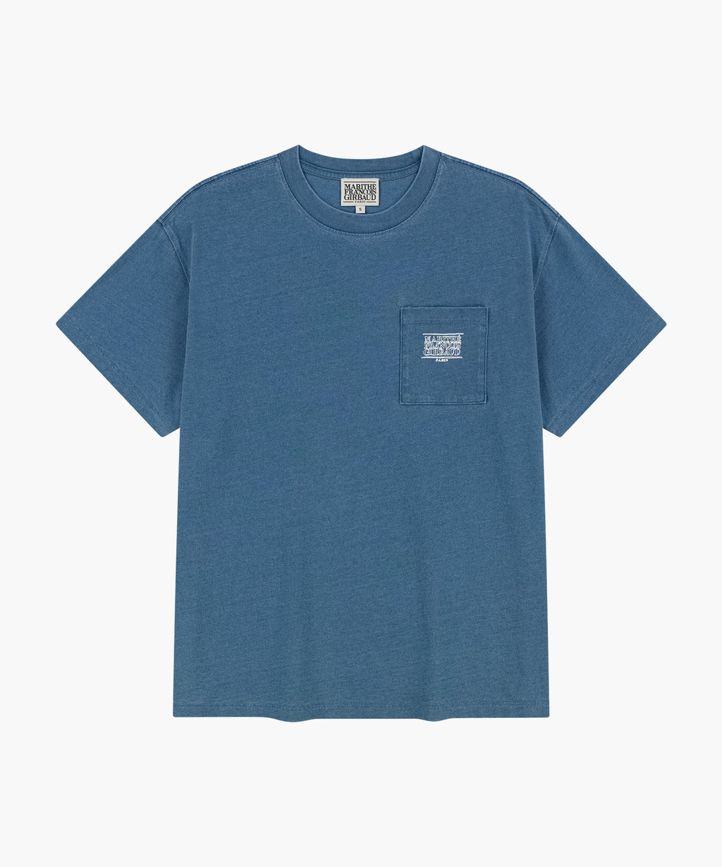 Marithe & Francois Girbaud - [Pre-order – Ships 23 Jun] Doodle Classic Logo Pocket Tee (Blue) product image 6 | TRAB K-Fashion Australia