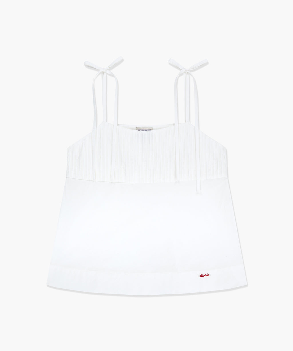 Marithe & Francois Girbaud - Pintuck Camisole Blouse (White) product image 6 | TRAB K-Fashion Australia