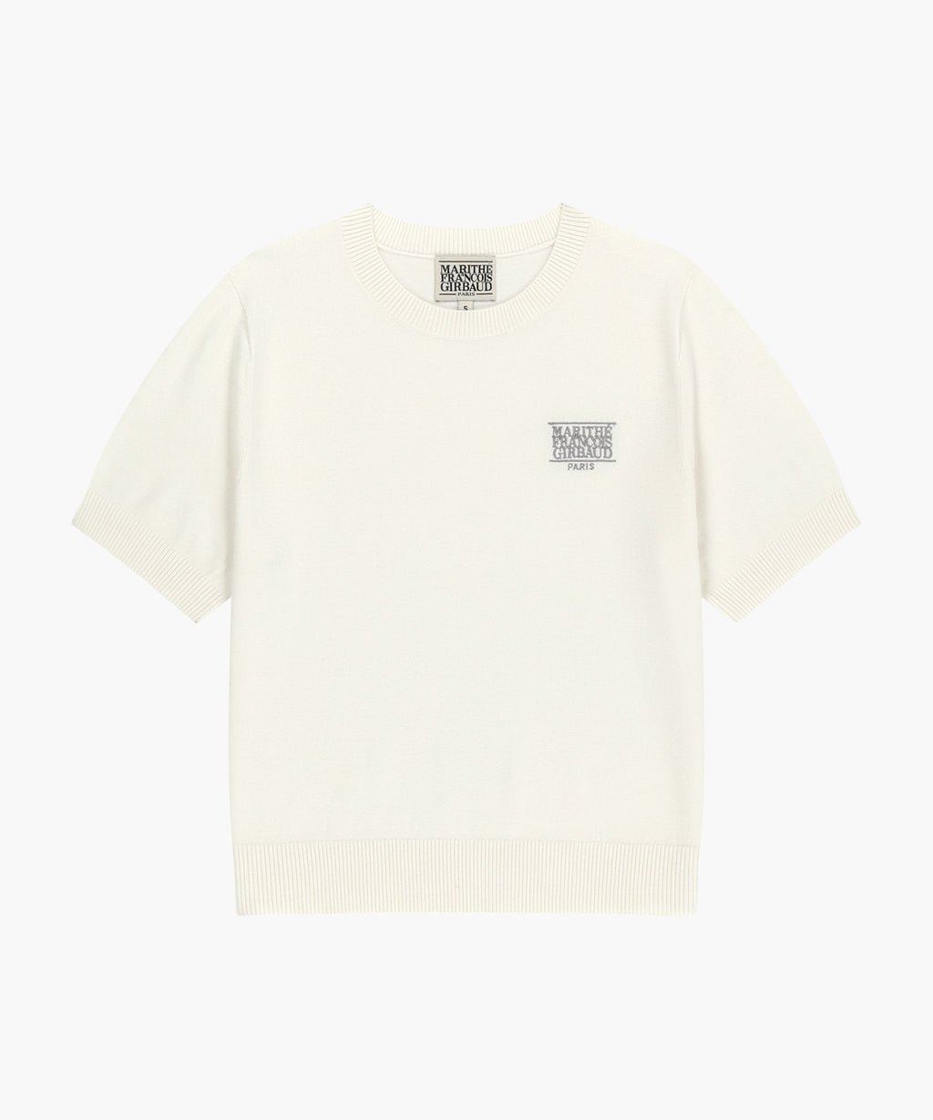 Marithe & Francois Girbaud - Small Classic Logo Half Knit Pullover (Ivory) product image 8 | TRAB K-Fashion Australia