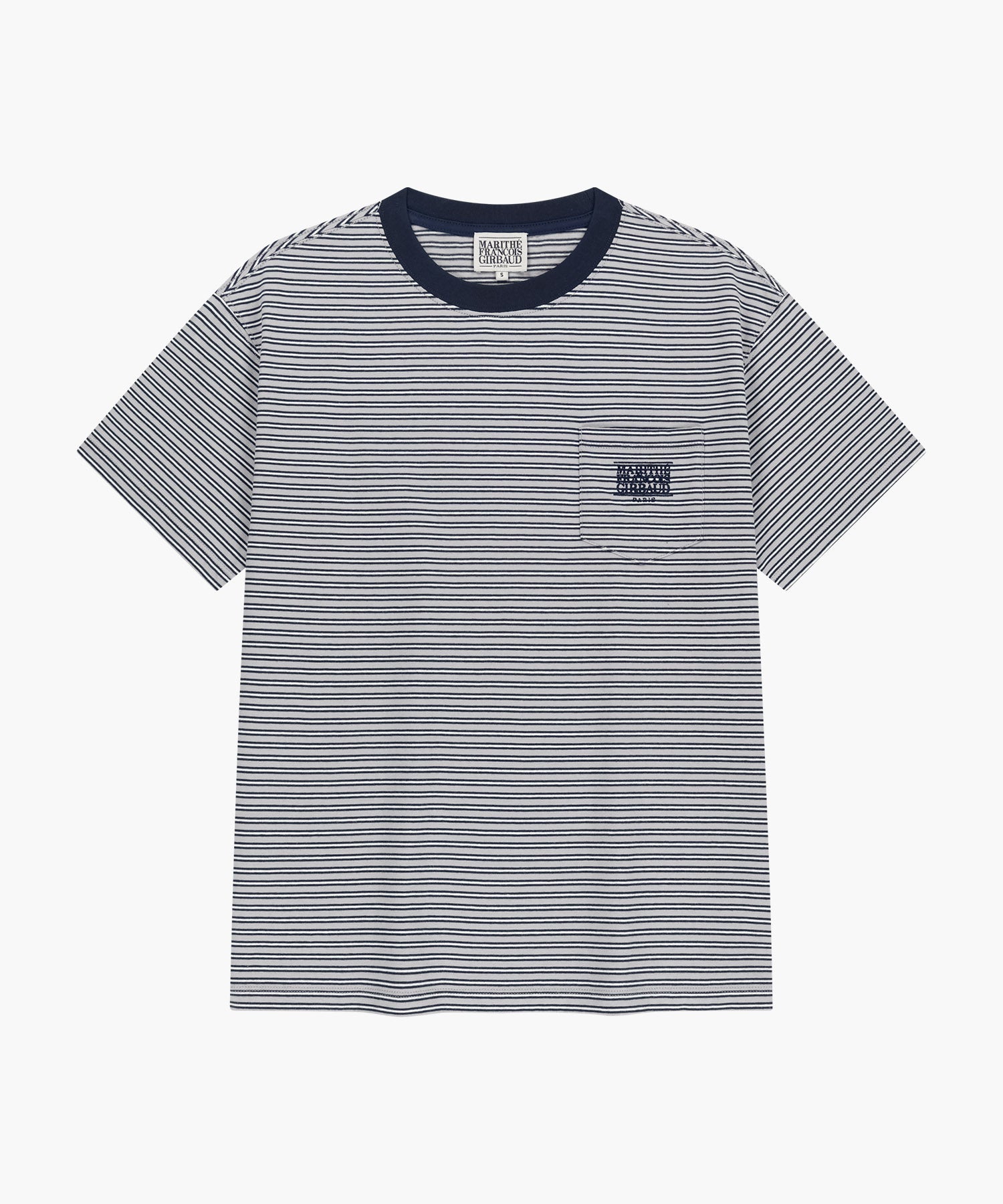 Marithe & Francois Girbaud - [Pre-order – Ships 19 Jun] Small Classic Logo Stripe Ringer Tee (Navy) product image 6 | TRAB K-Fashion Australia