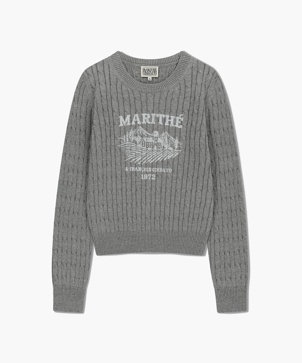 Marithe & Francois Girbaud - Vineyard Cable Knit Pullover (Melange Gray) product image 6 | TRAB K-Fashion Australia