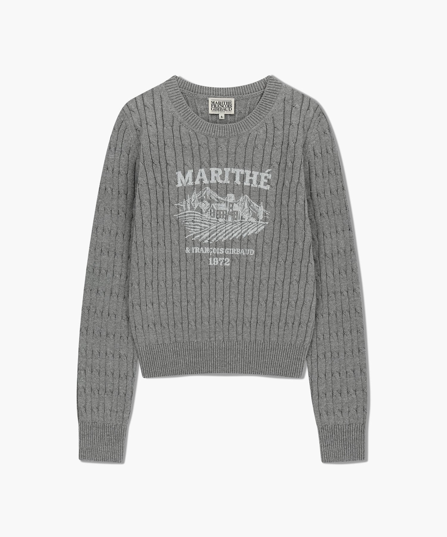 Marithe & Francois Girbaud - Vineyard Cable Knit Pullover (Melange Gray) product image 6 | TRAB K-Fashion Australia