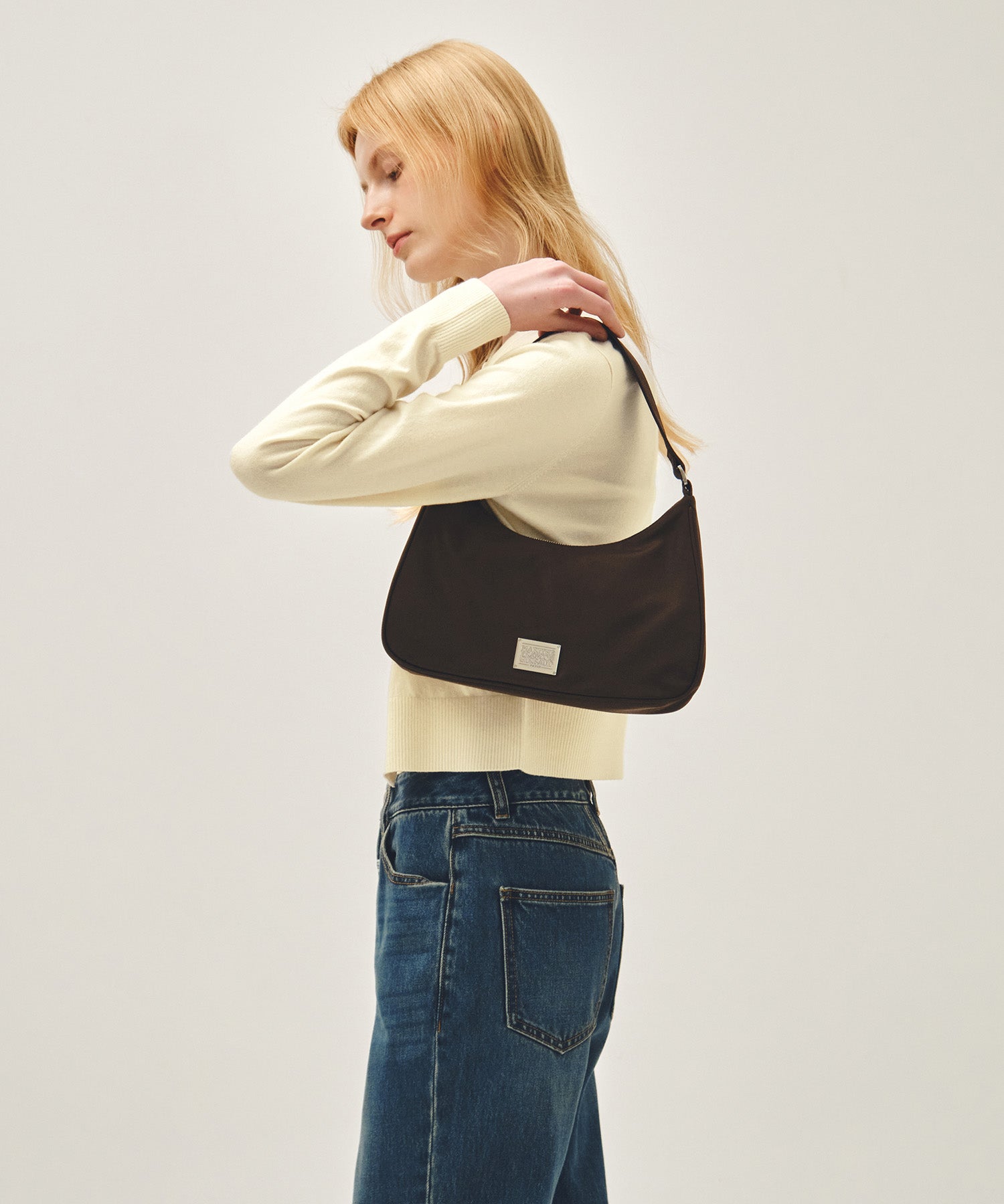 Marithe & Francois Girbaud - Classic Logo Hobo Bag (Brown) product image 6 | TRAB K-Fashion Australia