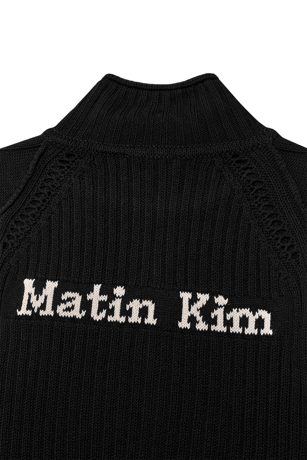 Matin Kim - Back Logo High Neck Knit Vest (Black) product image 6 | TRAB K-Fashion Australia