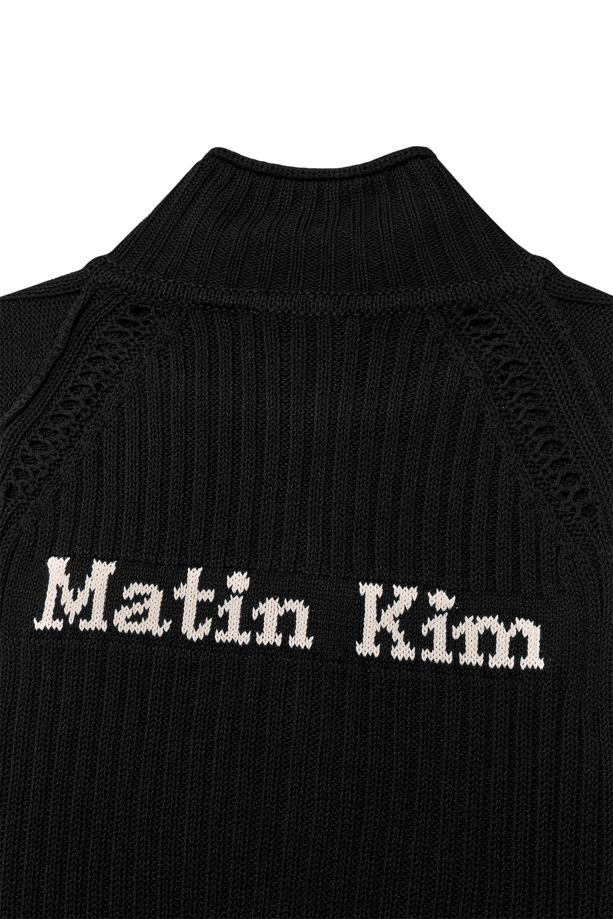 Matin Kim - Back Logo High Neck Knit Vest (Black) product image 6 | TRAB K-Fashion Australia
