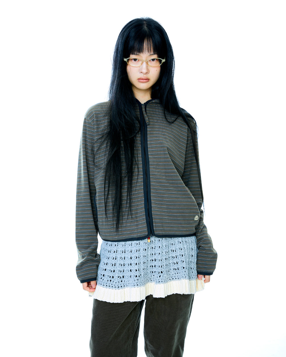 Coyseio - Layered Knit Skirt (Melange Grey) product image 3 | TRAB K-Fashion Australia