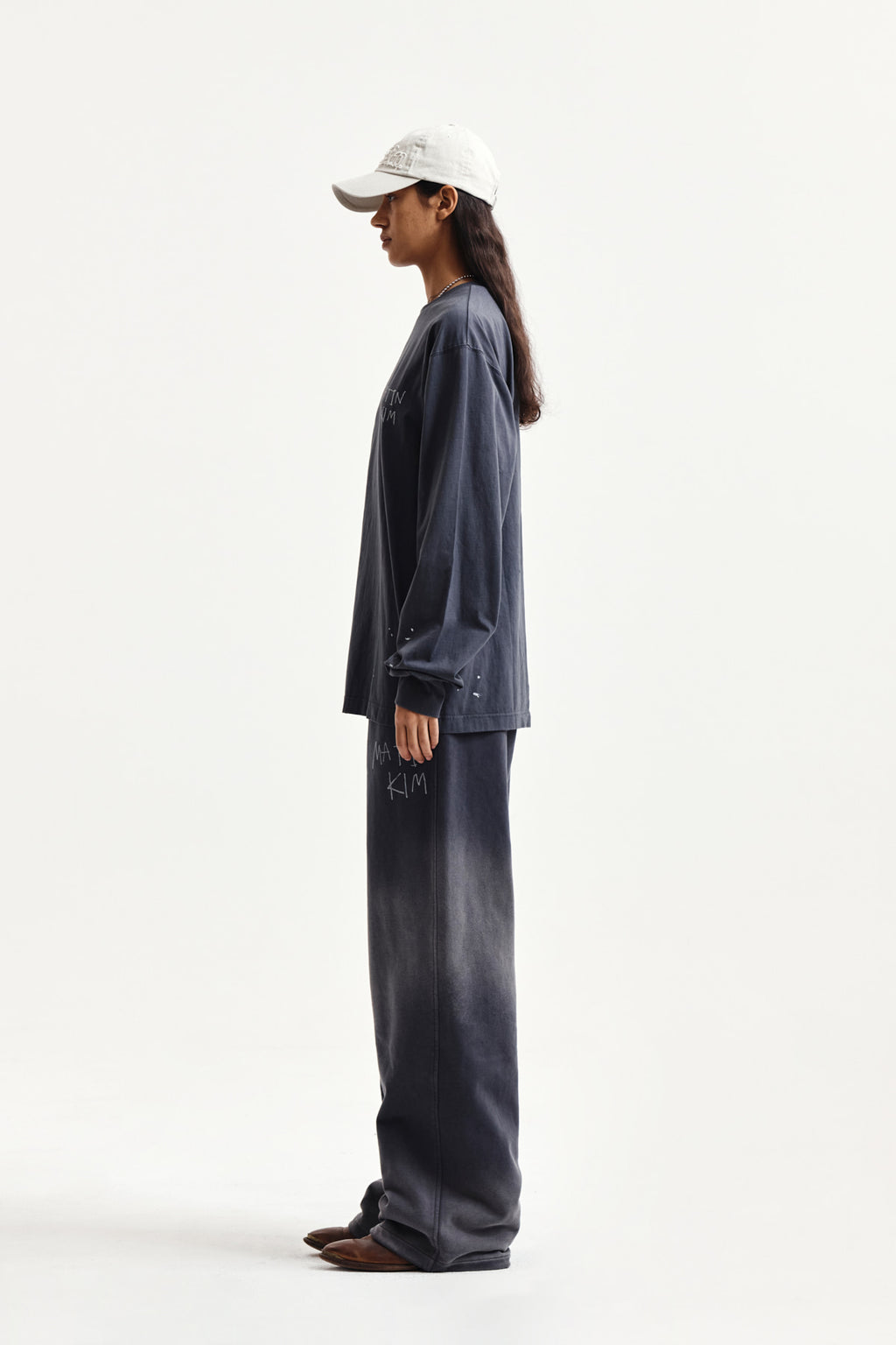Matin Kim - Vintage Washed Logo Top (Charcoal) product image 6 | TRAB K-Fashion Australia