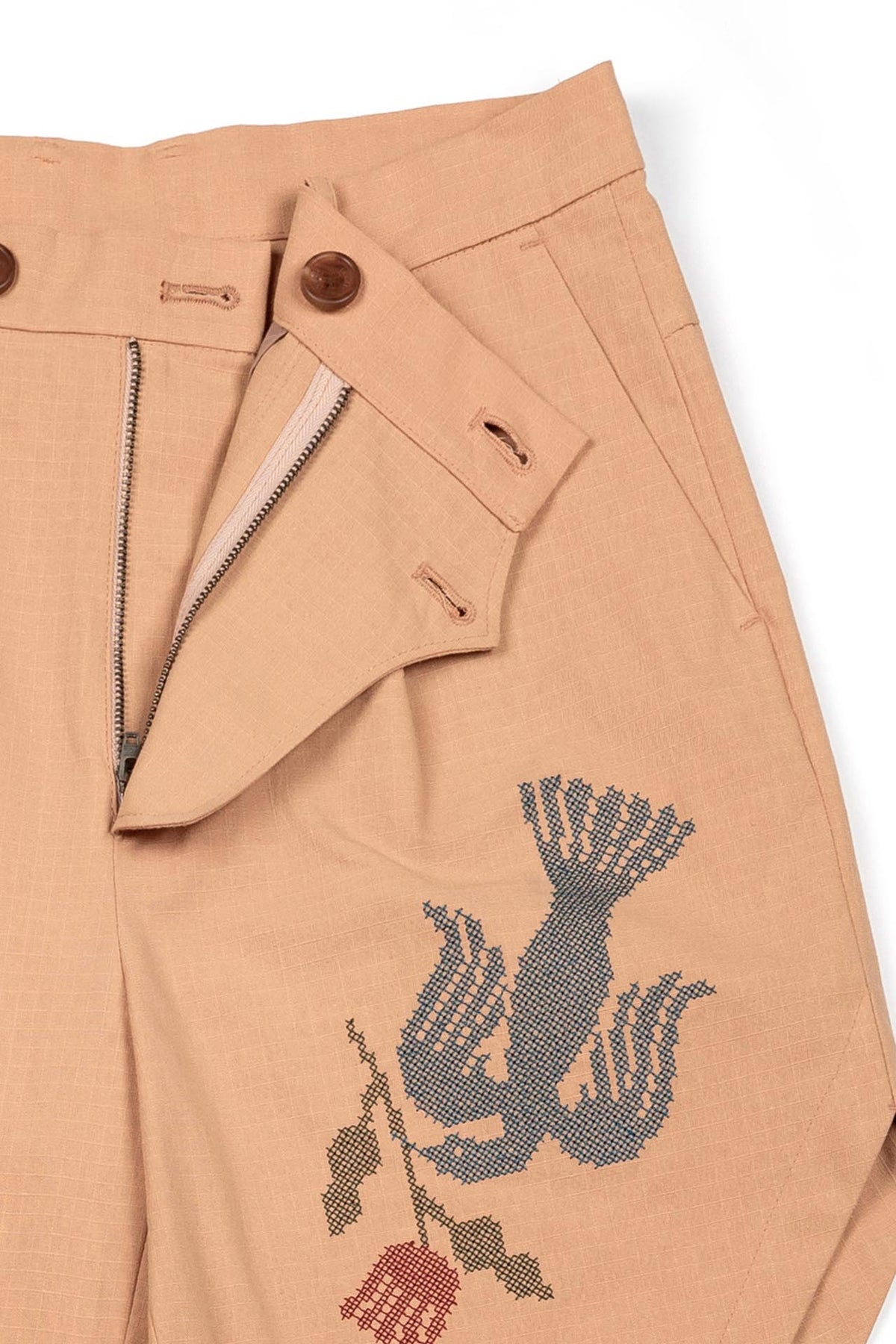 Ioedle - Migratory Bird Cross-Stitch Shorts (Orange) product image 6 | TRAB K-Fashion Australia