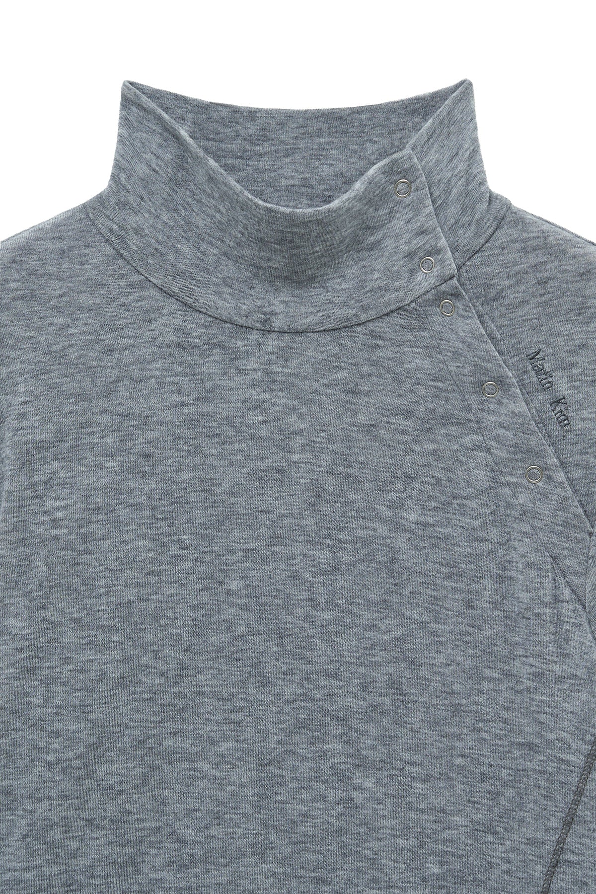 Matin Kim - Button Slit Half Neck Top (Grey) product image 4 | TRAB K-Fashion Australia