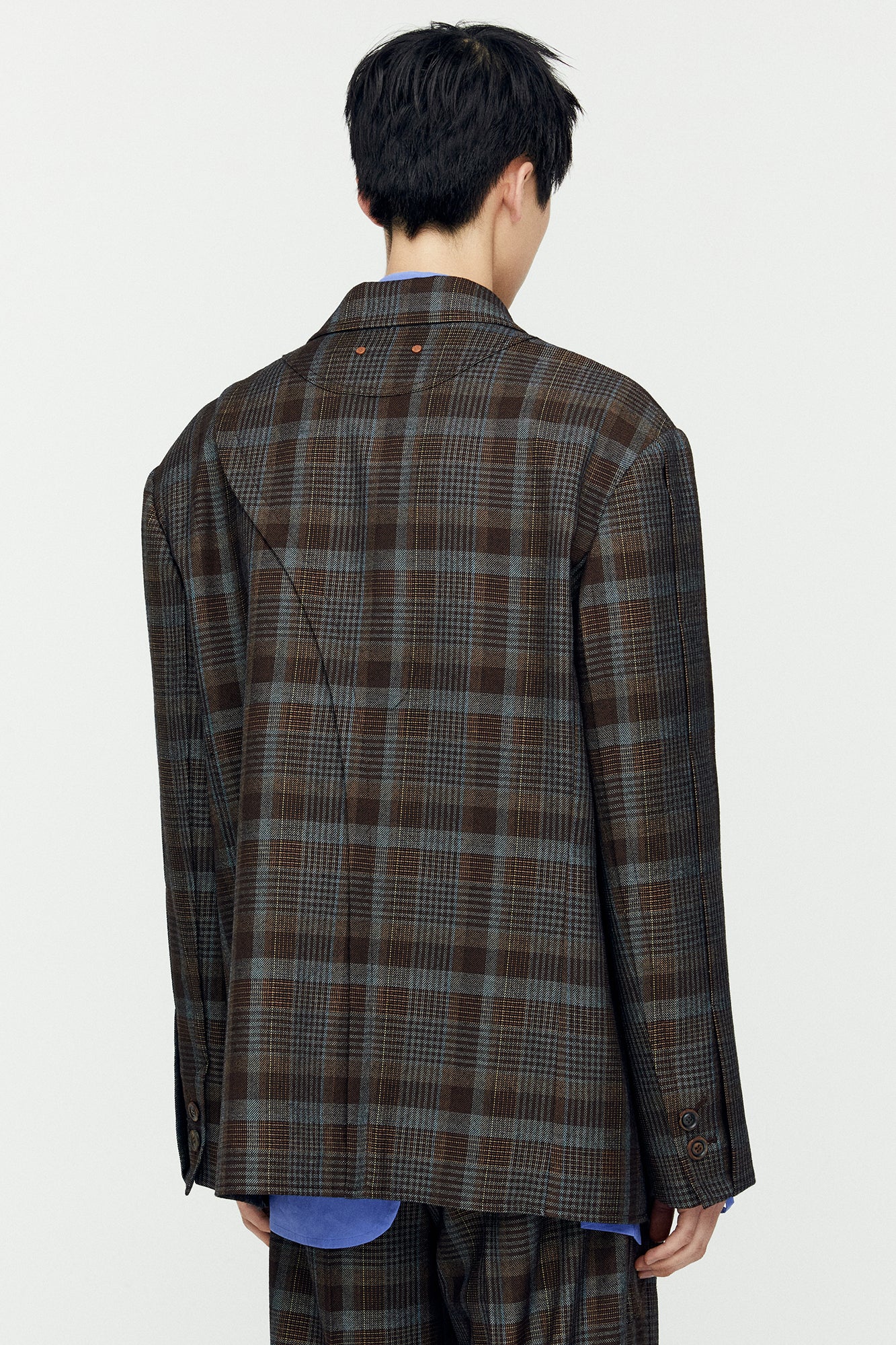 Andersson Bell - Soe Check Wrap Double Breasted Jacket (Brown) product image 4 | TRAB K-Fashion Australia