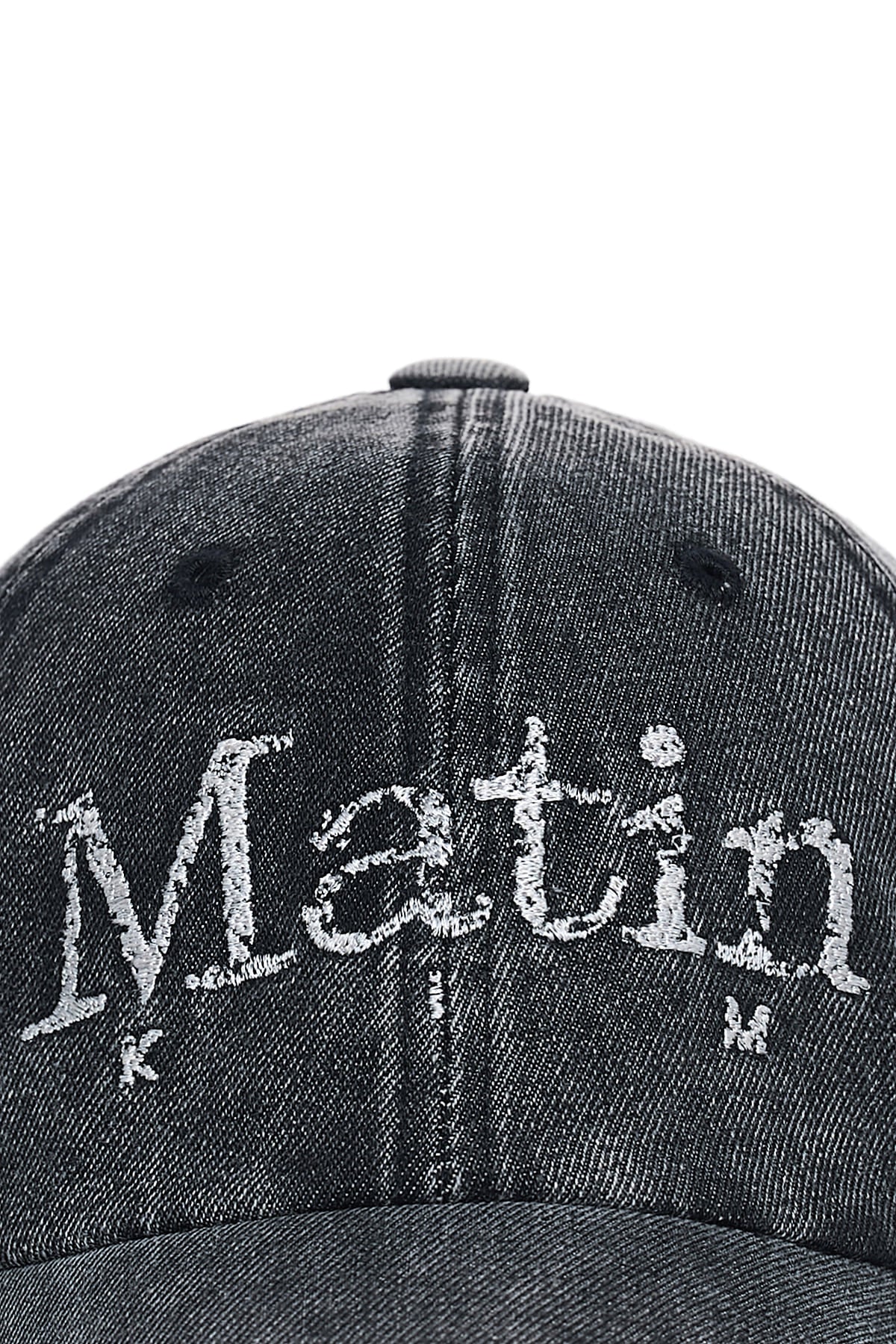 Matin Kim - [Pre-Order – Ships September 30] Vintage Distressed Denim Ball Cap (Black) product image 5 | TRAB K-Fashion Australia
