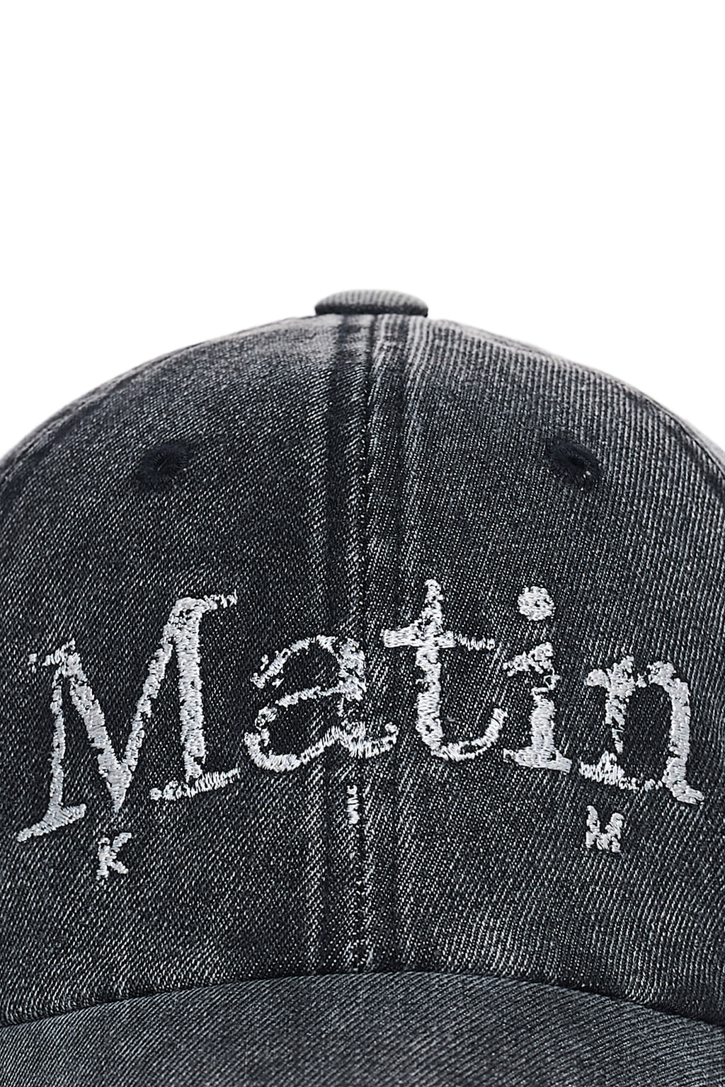 Matin Kim - [Pre-Order – Ships September 30] Vintage Distressed Denim Ball Cap (Black) product image 5 | TRAB K-Fashion Australia