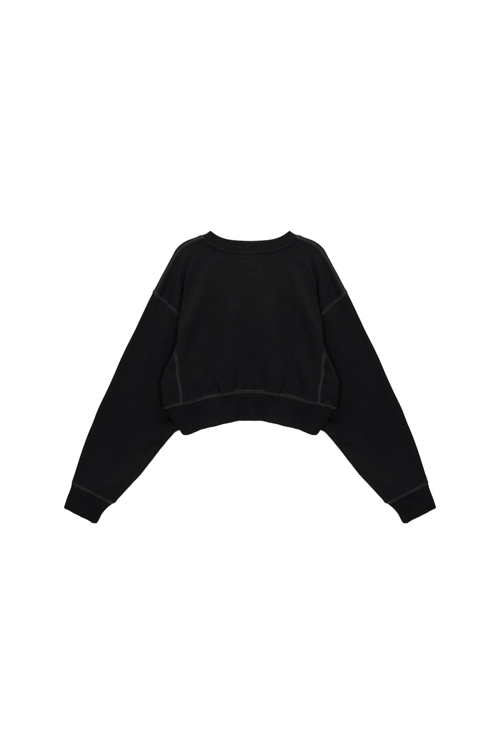 Matin Kim - Stitch Label Crop Sweatshirt (Black) product image 5 | TRAB K-Fashion Australia