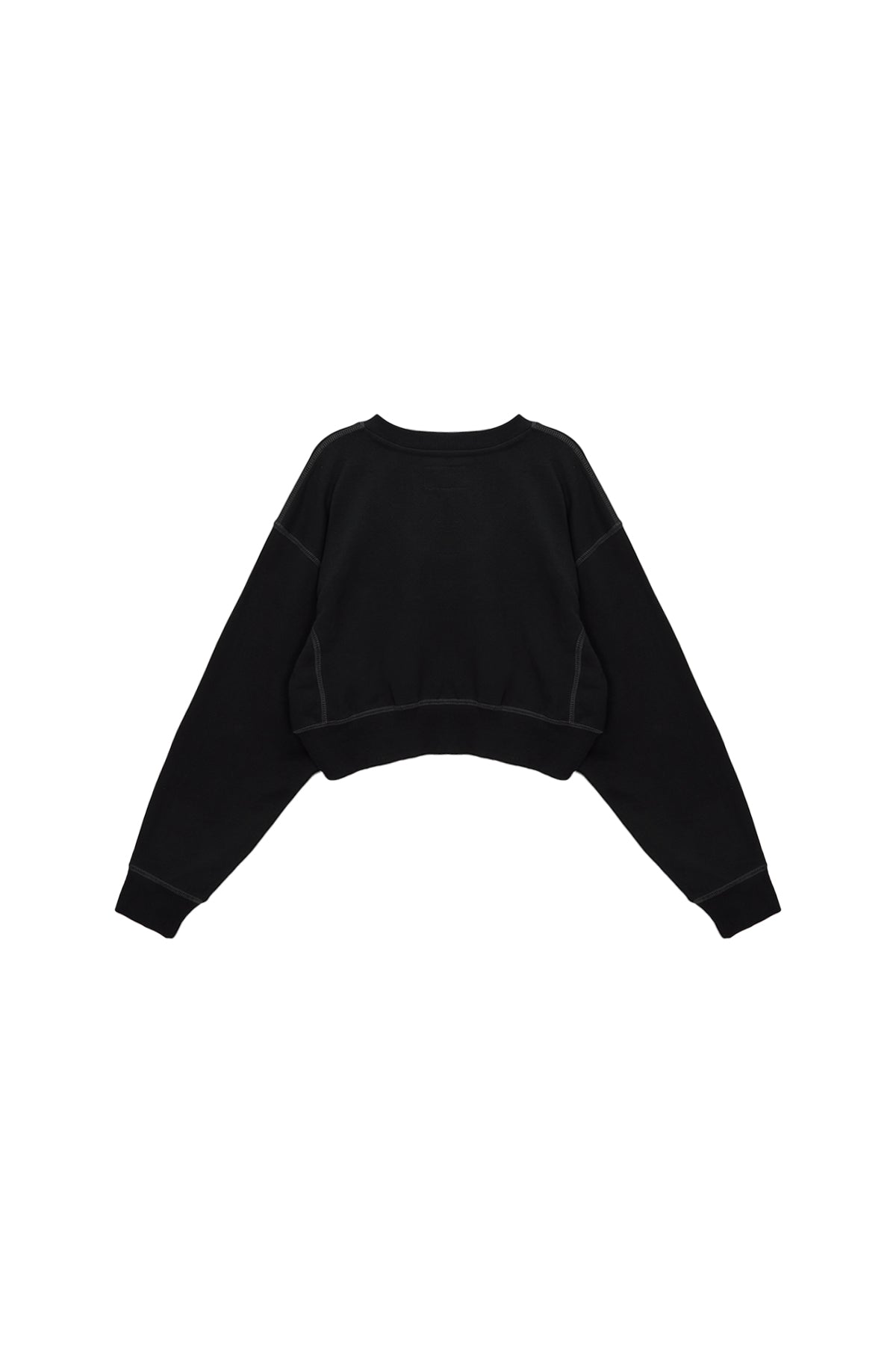 Matin Kim - Stitch Label Crop Sweatshirt (Black) product image 5 | TRAB K-Fashion Australia