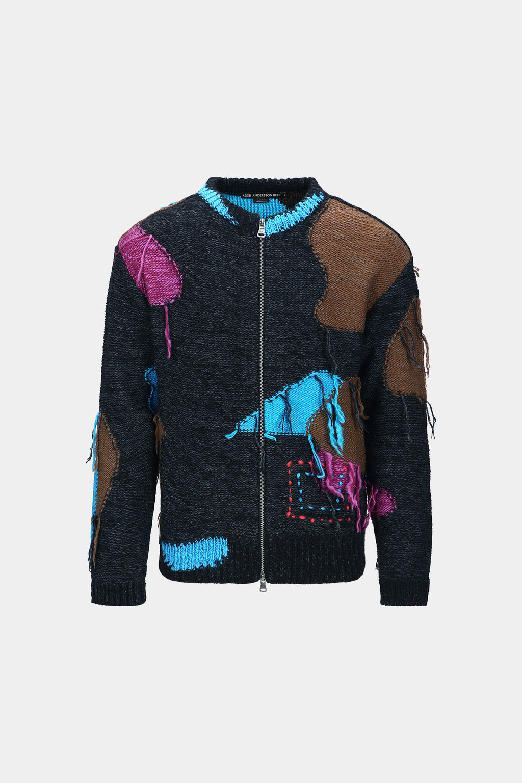 Andersson Bell - Unisex Intarisa Zip-Up Crewneck Sweater (Black) product image 8 | TRAB K-Fashion Australia