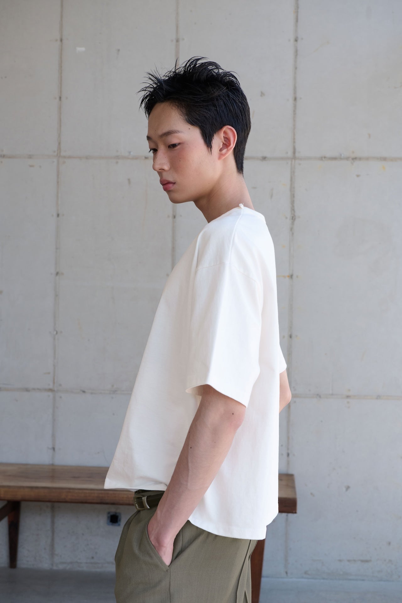 STU - Overlap Crop T-shirt (Ivory) product image 13 | TRAB K-Fashion Australia