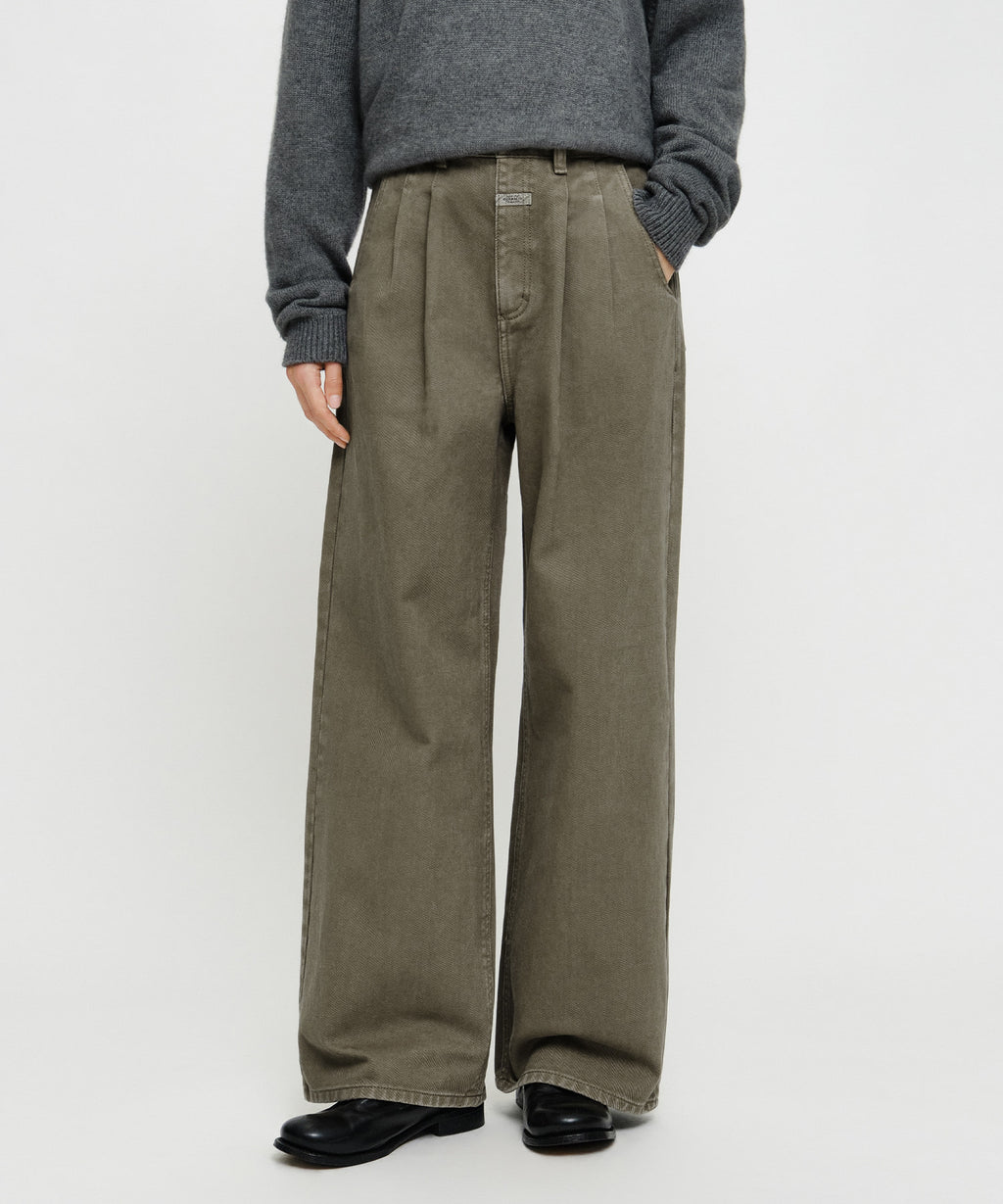 Marithe & Francois Girbaud - Two Tuck Wide Denim Pants (Brown) product image 1 | TRAB K-Fashion Australia