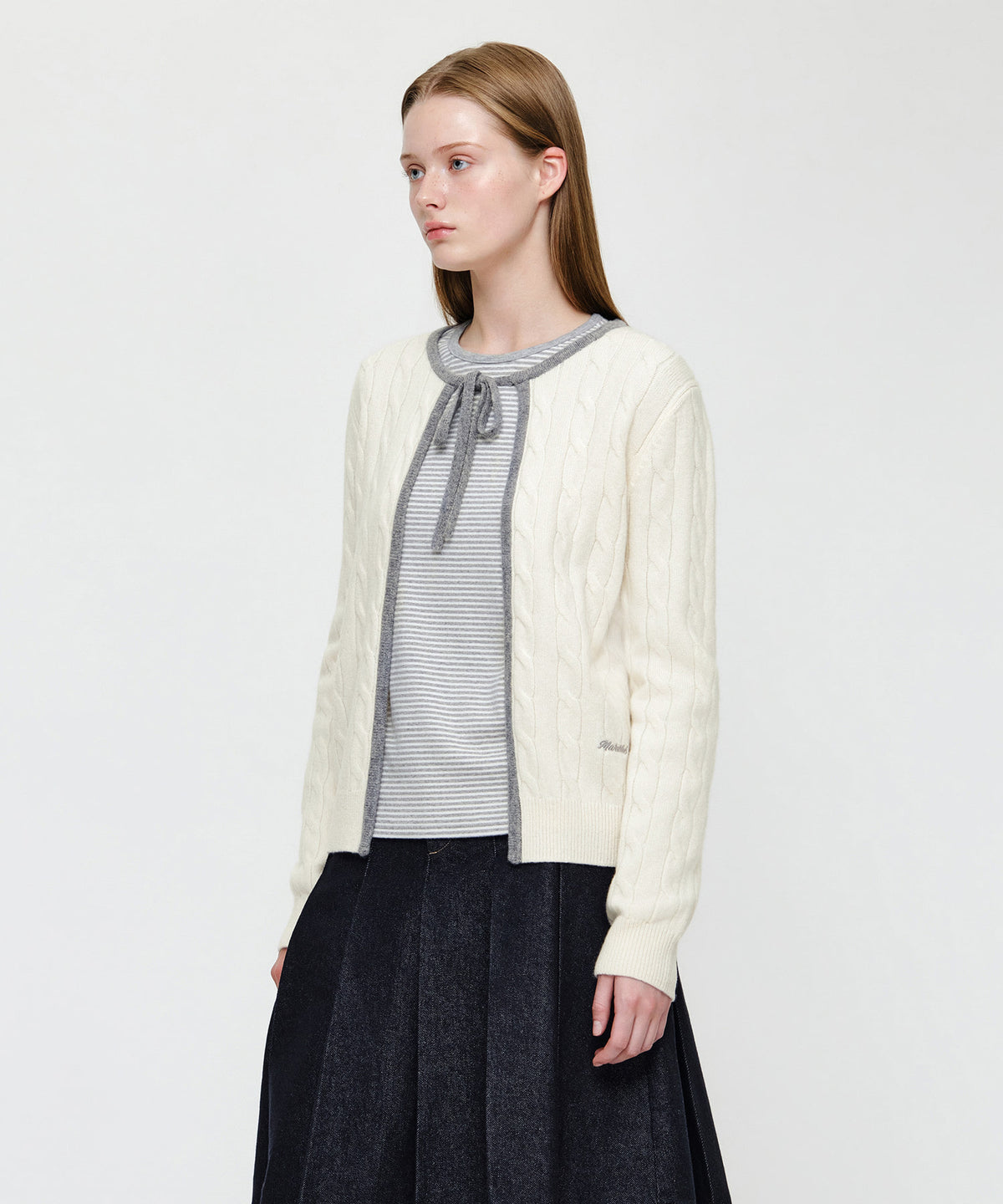 Marithe & Francois Girbaud - Ribbon Cardigan (Ivory) product image 2 | TRAB K-Fashion Australia