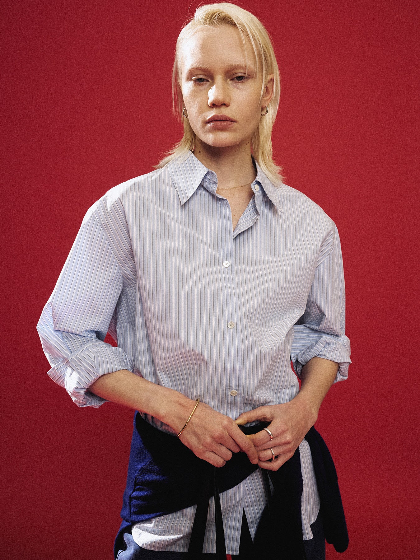 Tonywack - Striped Cotton Over Shirt (Blue) product image 4 | TRAB K-Fashion Australia