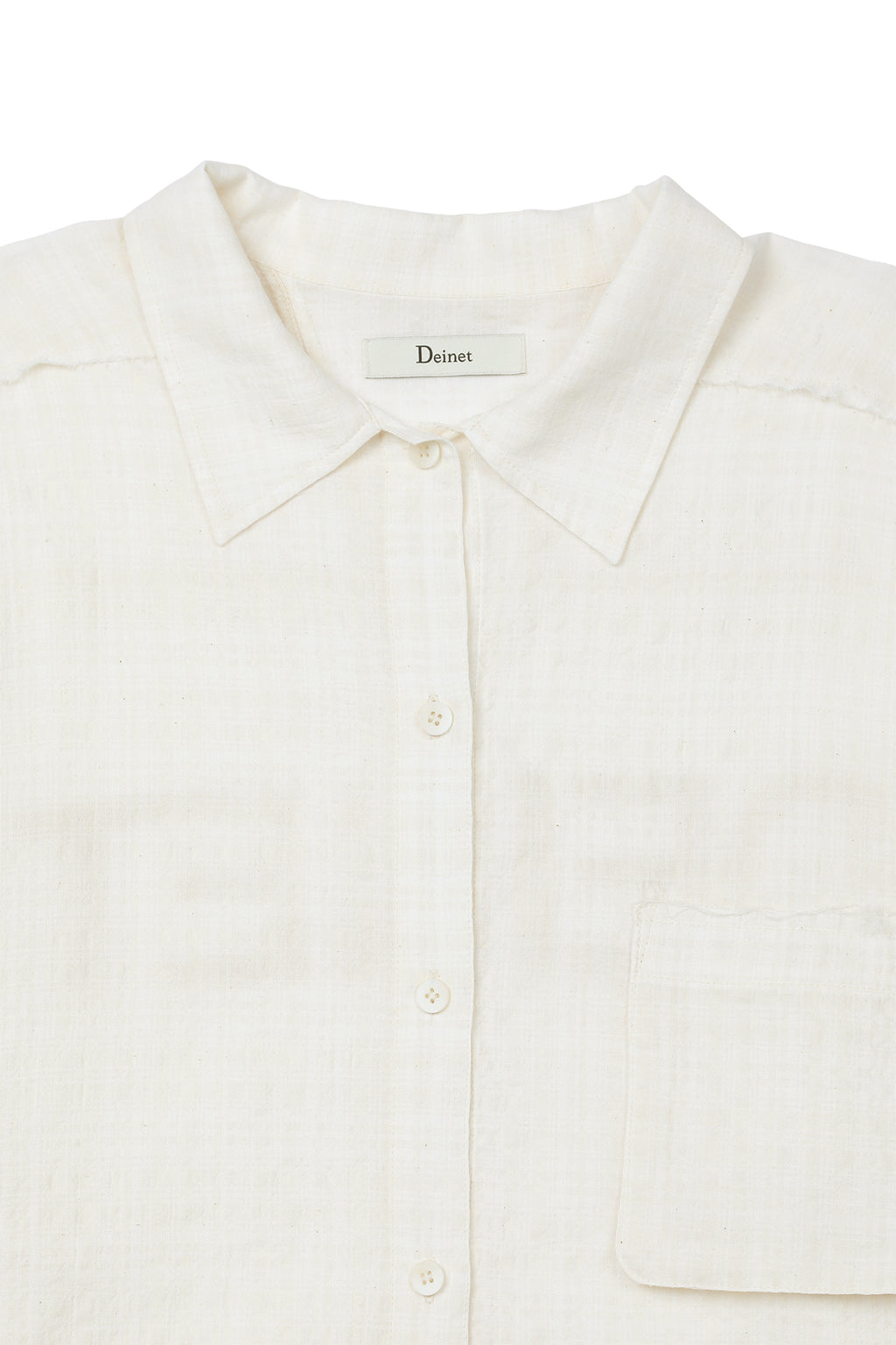 Deinet - Checked Sheersucker Shirt (Ivory) product image 12 | TRAB K-Fashion Australia