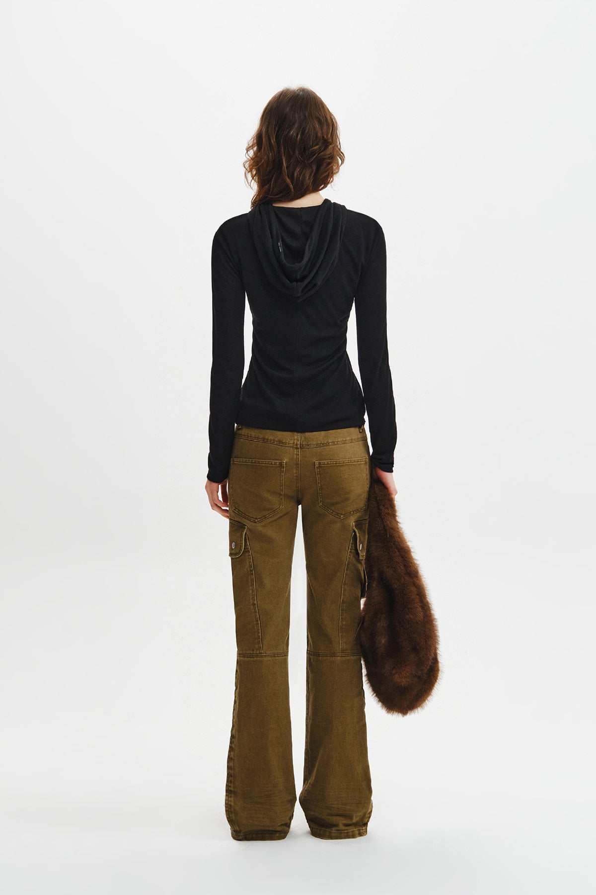 Matin Kim - Double Layer Button Hood Top (Black) product image 10 | TRAB K-Fashion Australia
