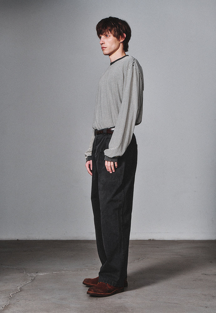 Art if acts - Washed Stripe Long Sleeve (Charcoal) product image 2 | TRAB K-Fashion Australia