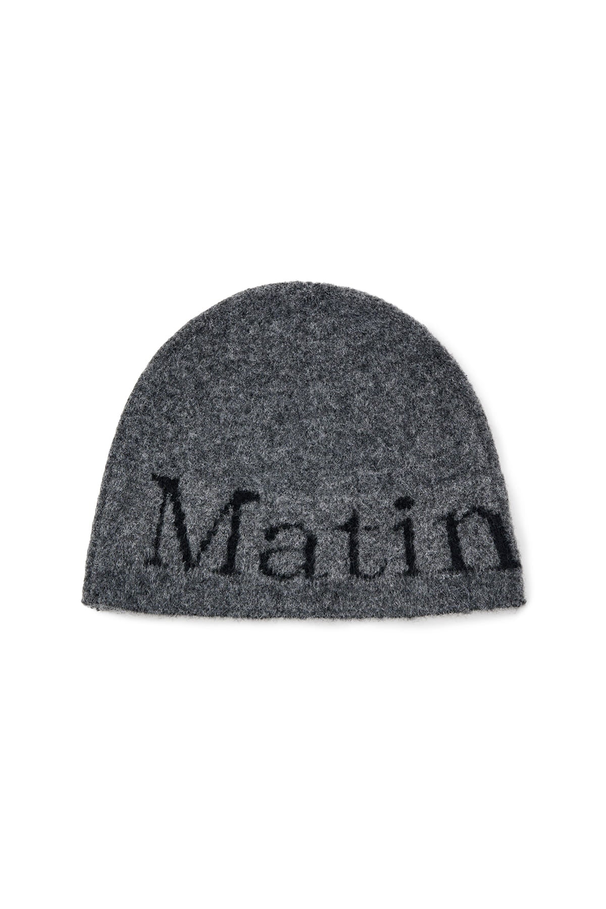 Matin Kim - Matin Logo Boucle Knit Beanie (Charcoal) product image 1 | TRAB K-Fashion Australia