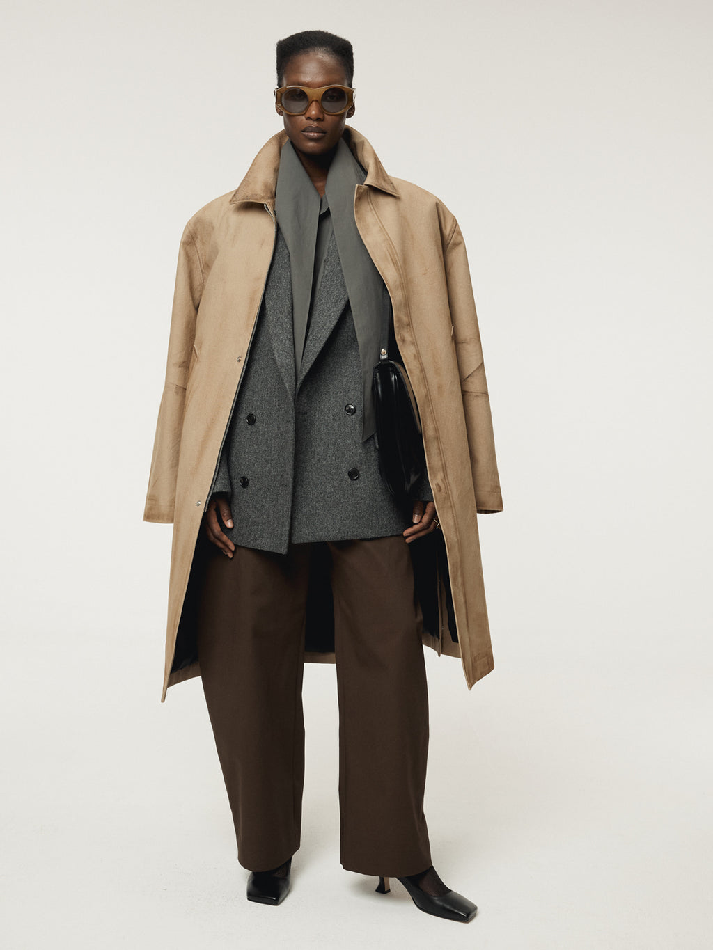 Recto - Double Breasted Tailored Wool Jacket (Charcoal Grey) product image 9 | TRAB K-Fashion Australia