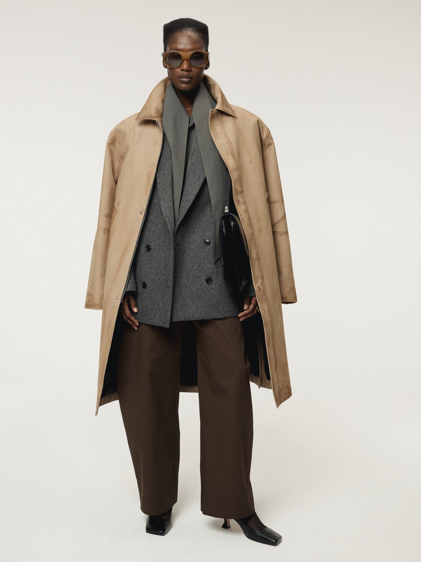 Recto - Double Breasted Tailored Wool Jacket (Charcoal Grey) product image 9 | TRAB K-Fashion Australia