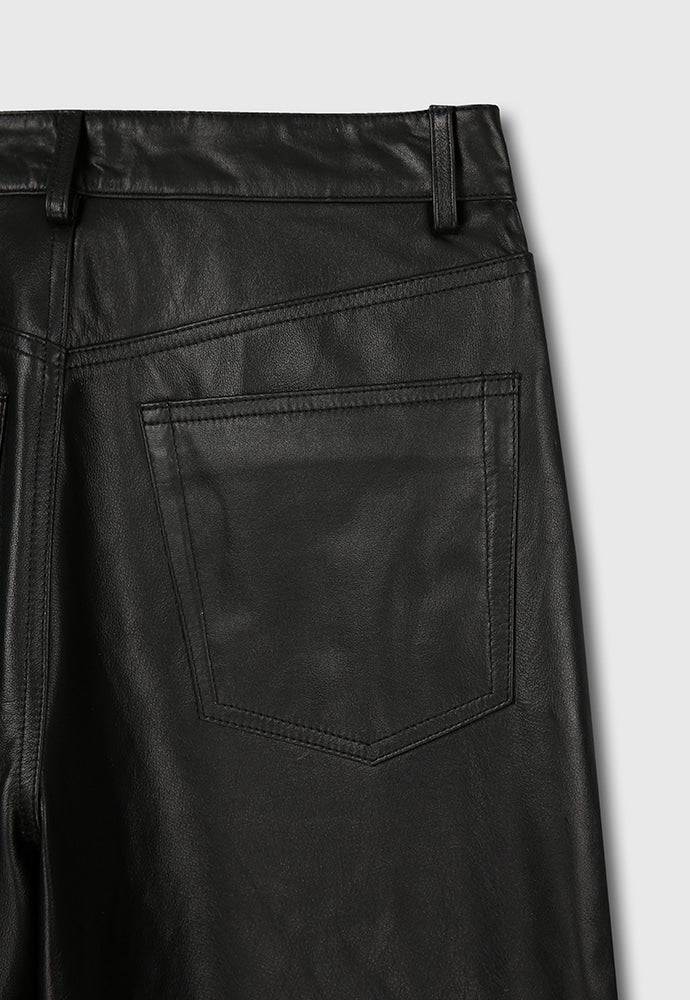 Tonywack - Calf Leather Straight-Leg Pants (Black) product image 13 | TRAB K-Fashion Australia
