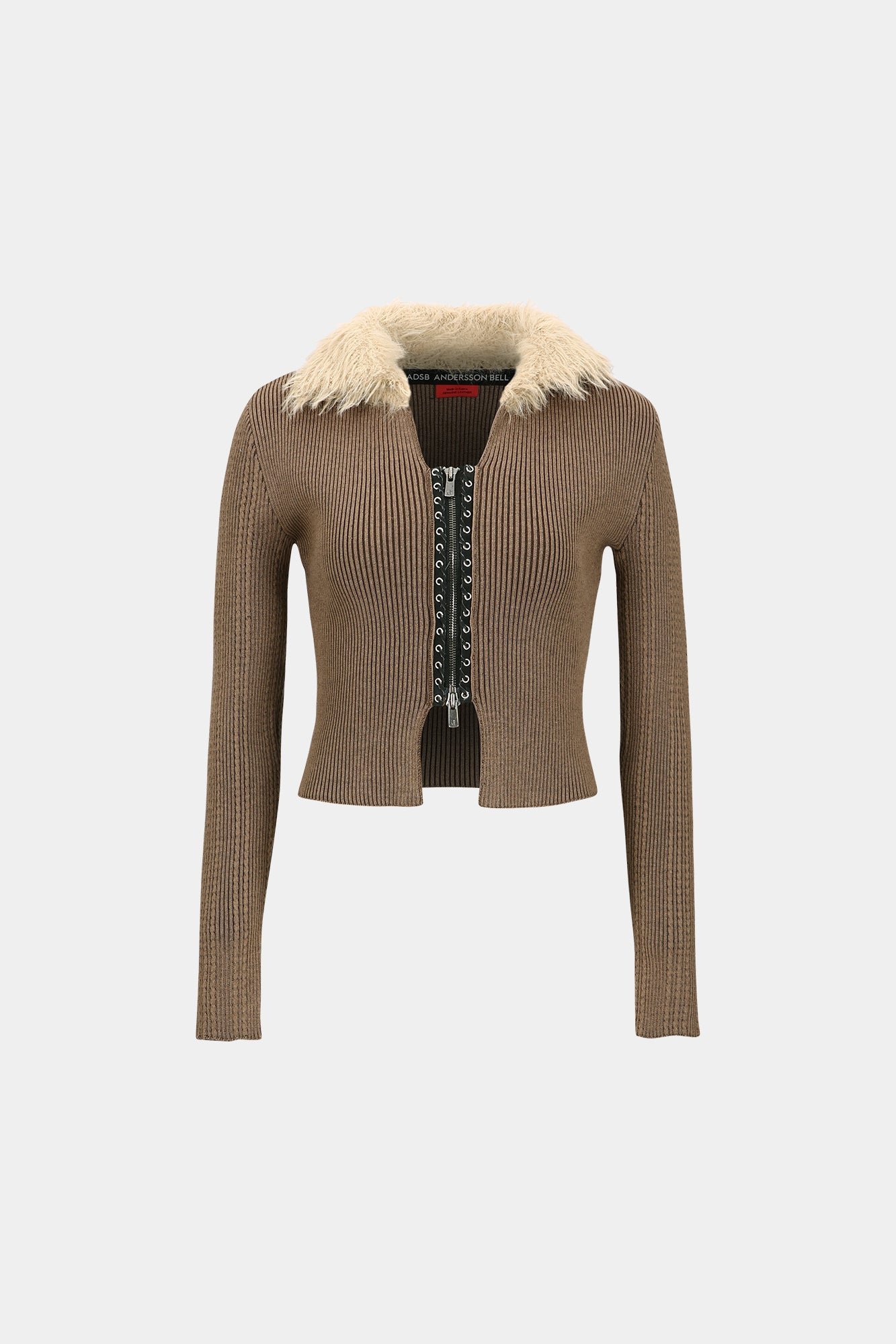 Andersson Bell - Lace-Up Knit Cardigan (Brown) product image 8 | TRAB K-Fashion Australia