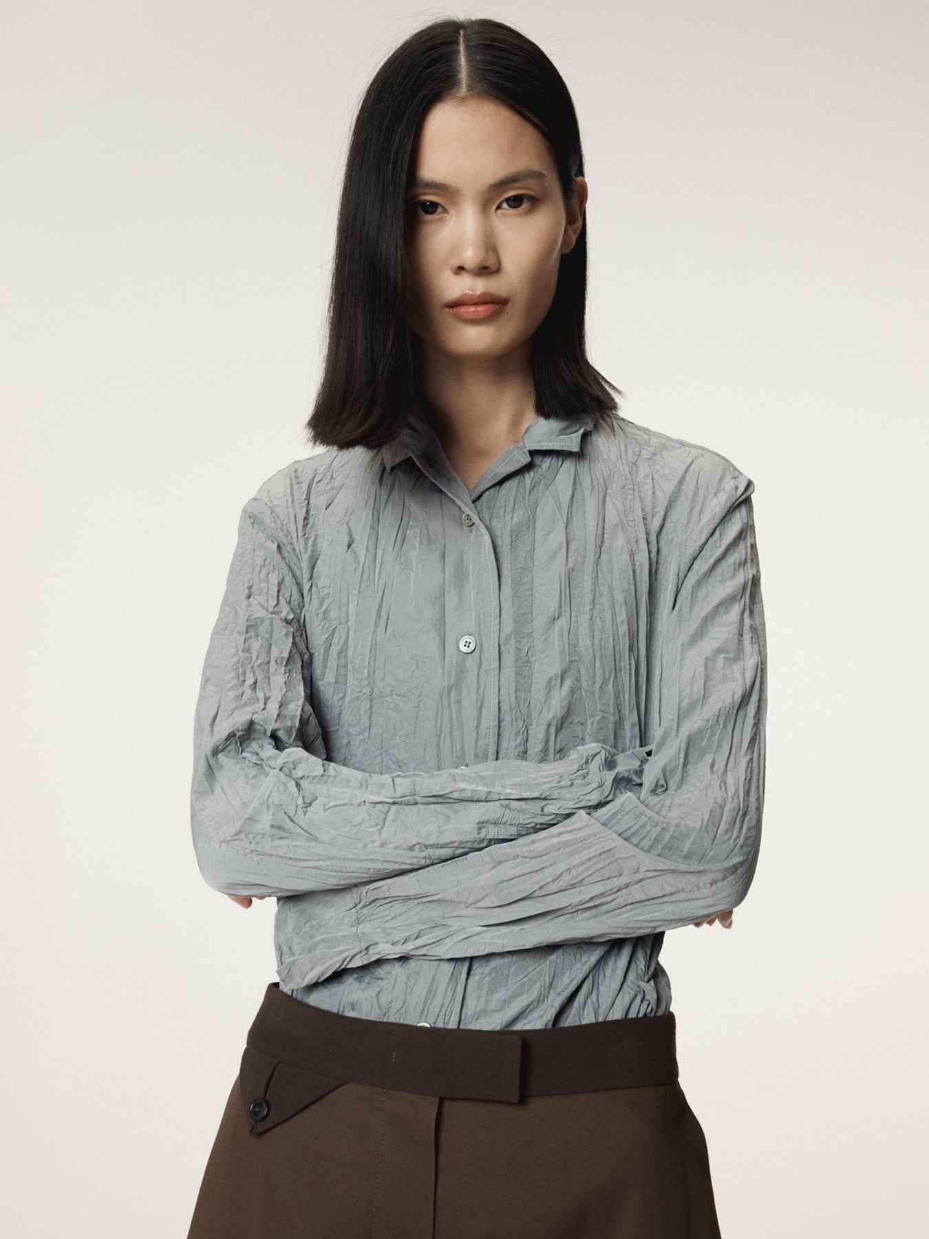 Recto - Whole Crease Blouse (Stone Grey) product image 1 | TRAB K-Fashion Australia