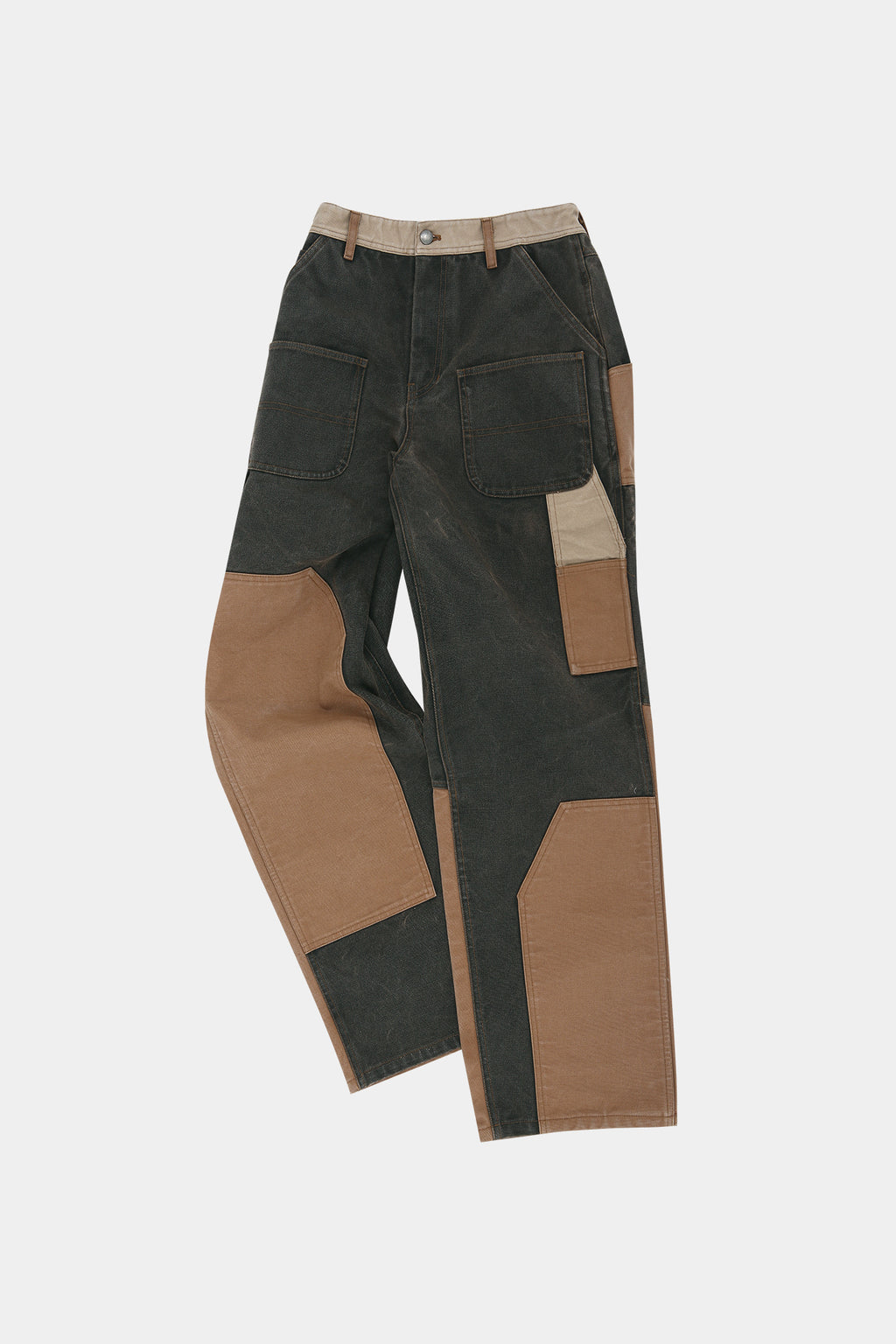 Andersson Bell - Patchwork Carpenter Wide-Leg Jeans (Brown) product image 9 | TRAB K-Fashion Australia