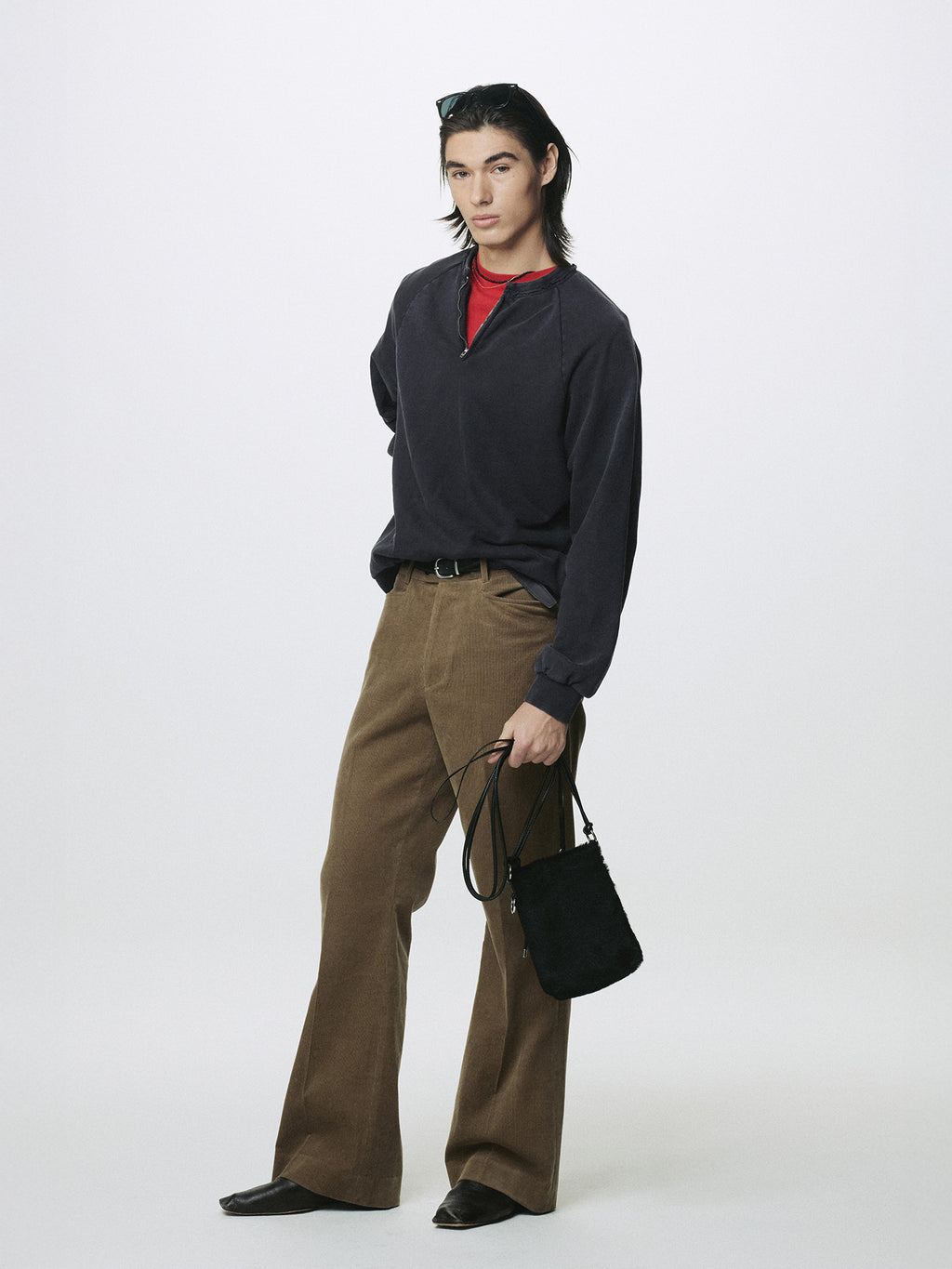 Tonywack - Garment Dyed Zip Sweatshirt (Faded Black) product image 3 | TRAB K-Fashion Australia