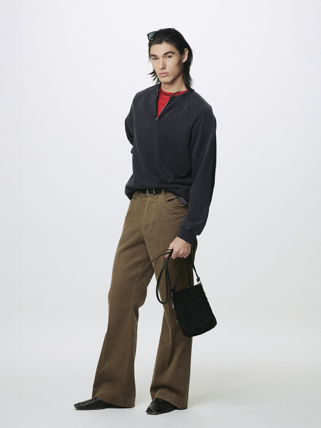 Tonywack - Garment Dyed Zip Sweatshirt (Faded Black) product image 3 | TRAB K-Fashion Australia