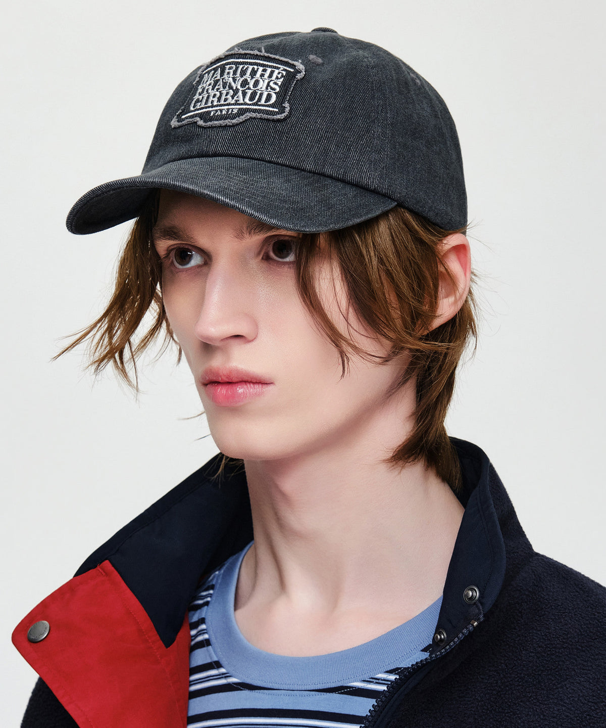 Marithe & Francois Girbaud - Applique Washed Small Classic Logo Cap (Washed Black) product image 6 | TRAB K-Fashion Australia