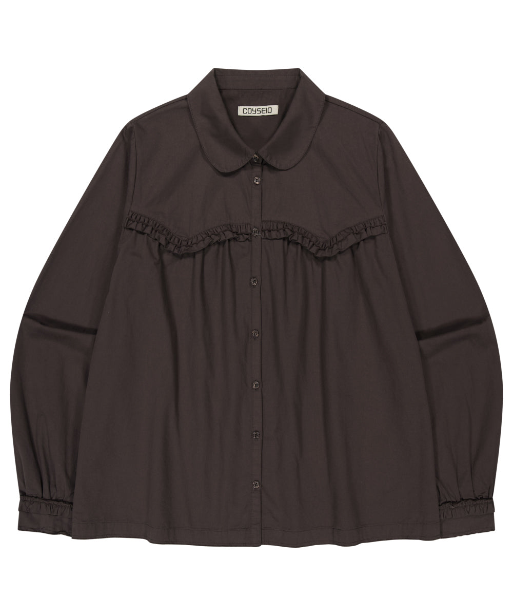 Coyseio - Rough Cut Frill Shirt (Brown) product image 14 | TRAB K-Fashion Australia