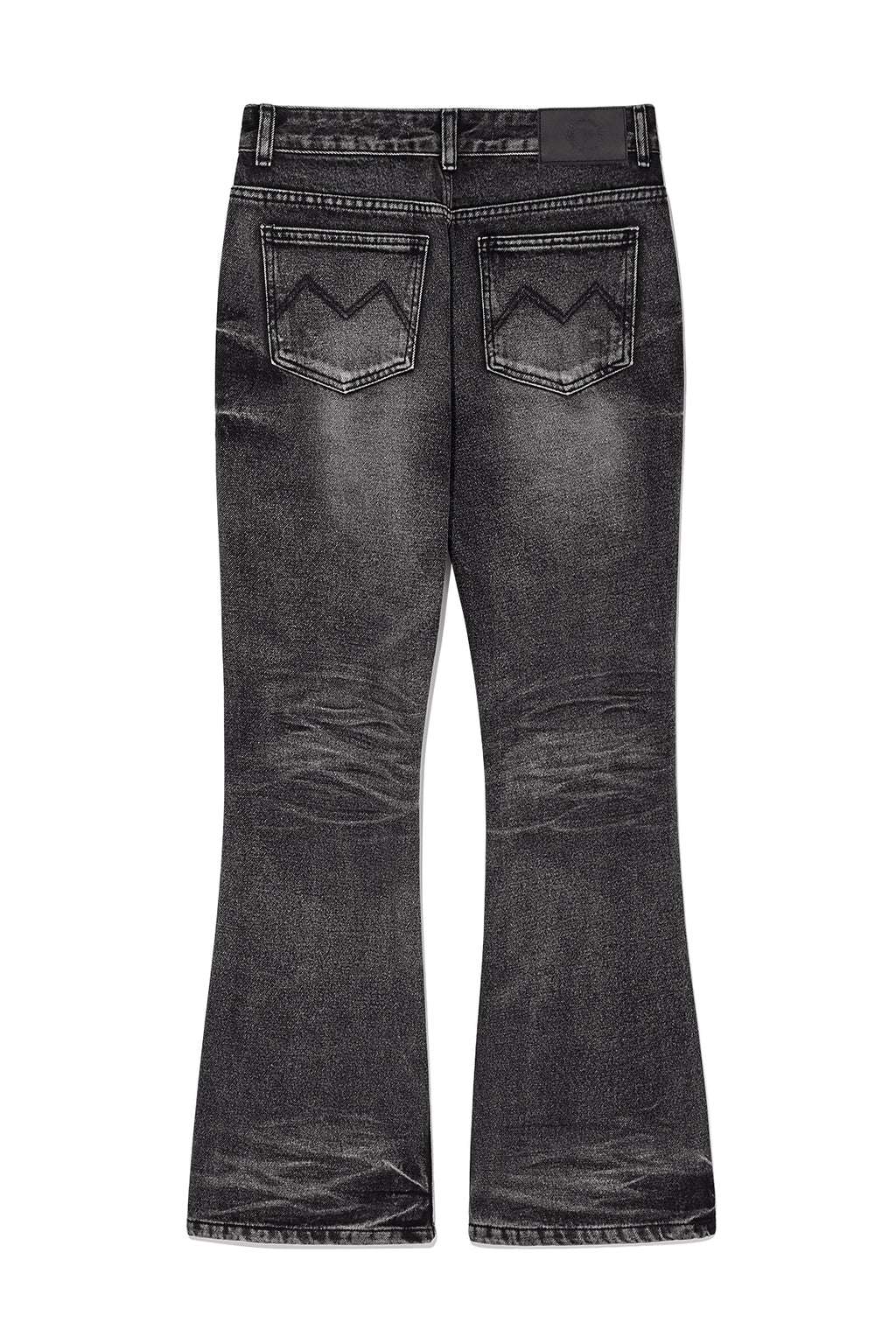 Matin Kim - Deep Washed Semi Boots Cut Denim Pants (Charcoal) product image 2 | TRAB K-Fashion Australia