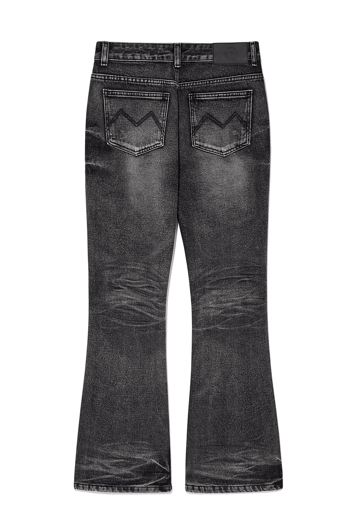 Matin Kim - Deep Washed Semi Boots Cut Denim Pants (Charcoal) product image 2 | TRAB K-Fashion Australia