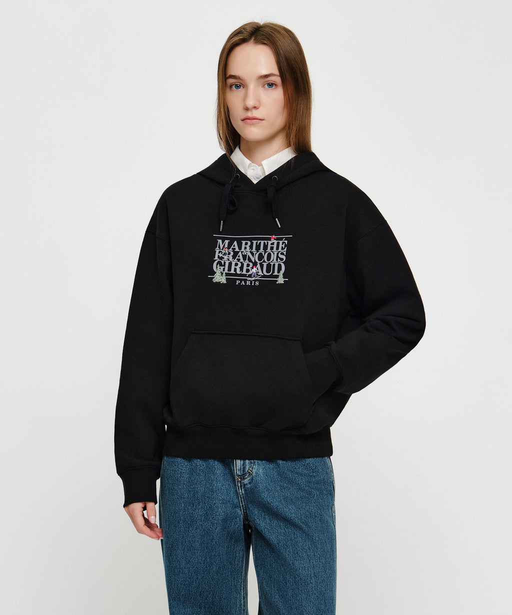 Marithe & Francois Girbaud - Alpes Classic Logo Oversized Hoodie (brushed) (Black) product image 1 | TRAB K-Fashion Australia