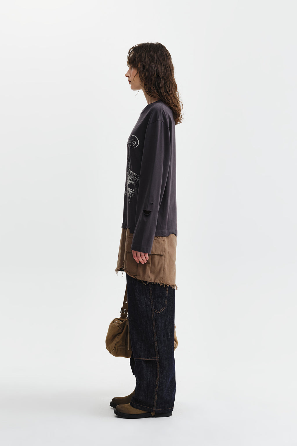 Matin Kim - Graphic Top Combo Dress (Charcoal) product image 7 | TRAB K-Fashion Australia