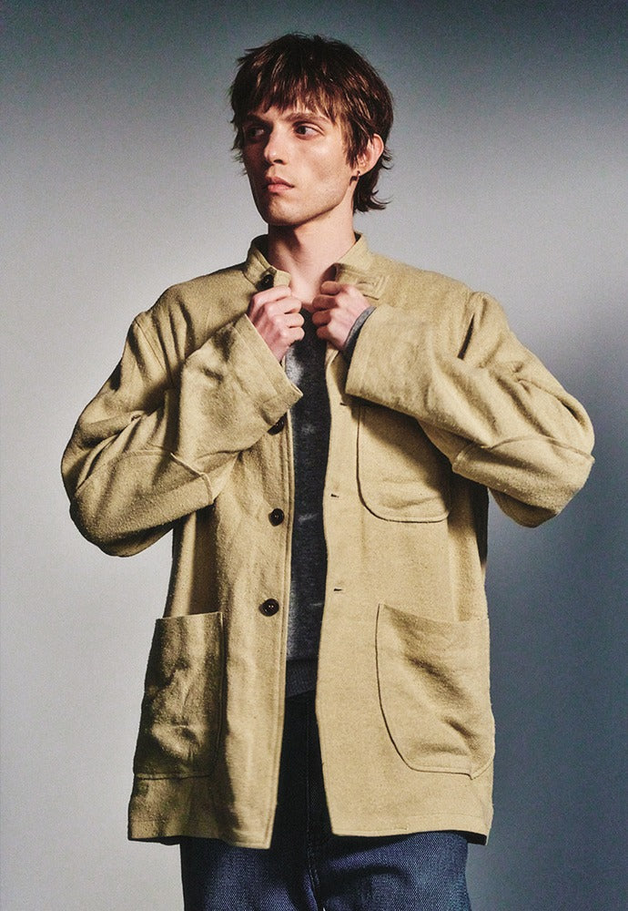Art if acts - Silk French Forestiere Jacket (Beige) product image 1 | TRAB K-Fashion Australia